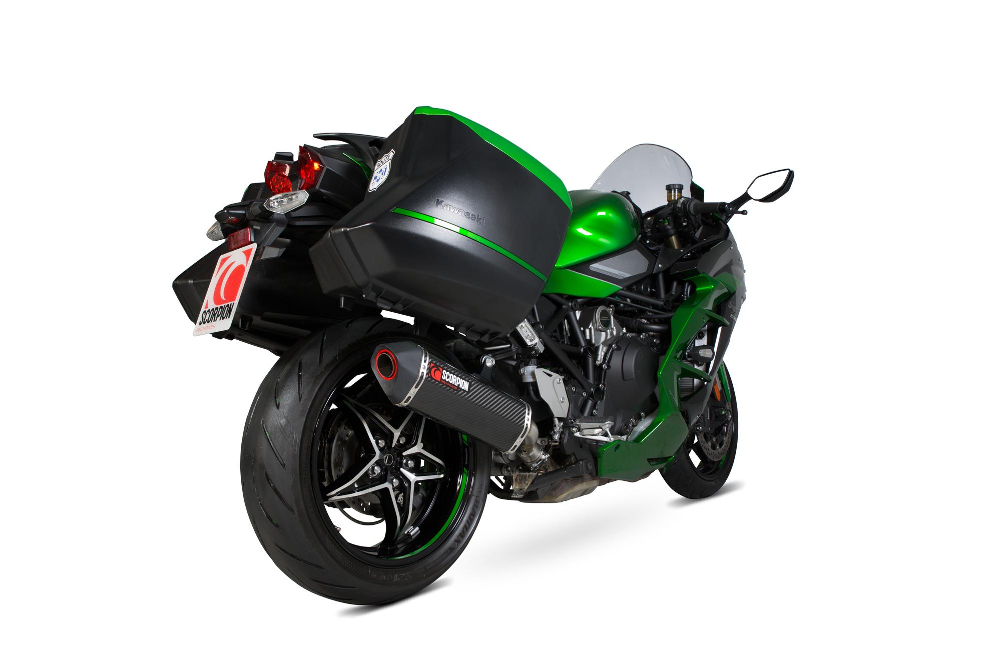 Scorpion Exhausts Rka122ceo - Scorpion Serket Parallel Carbon Exhaust - Kawasaki Ninja H2 Sx / H2 Sx Se 2018 - 2019