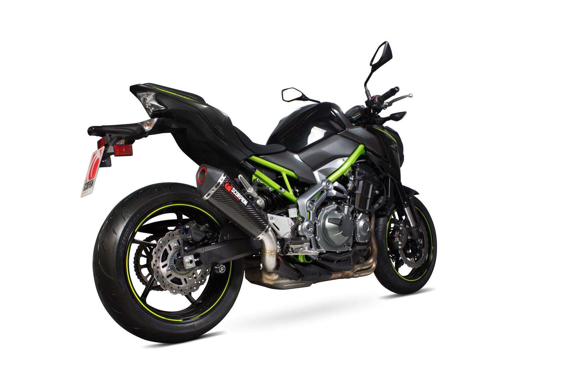 Scorpion Exhausts Red Rka114ceo - Scorpion Serket Taper Carbon Oval Exhaust - Kawasaki Z900 2017 - 2018