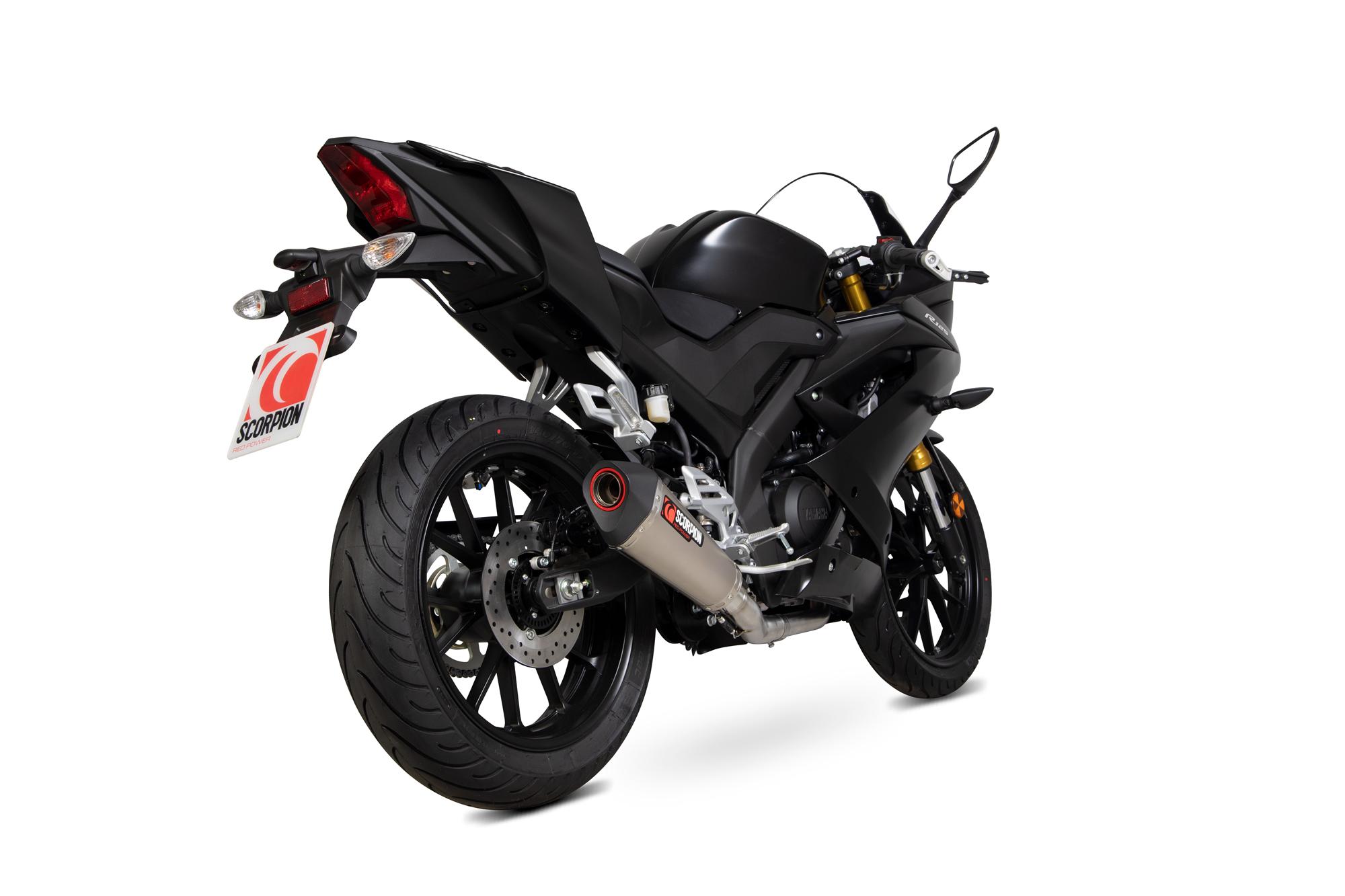 Scorpion Exhausts Red/Black Rya113systeo - Scorpion Serket Taper Titanium Exhaust - Yamaha Yzf R125/R15 Full System - 2019