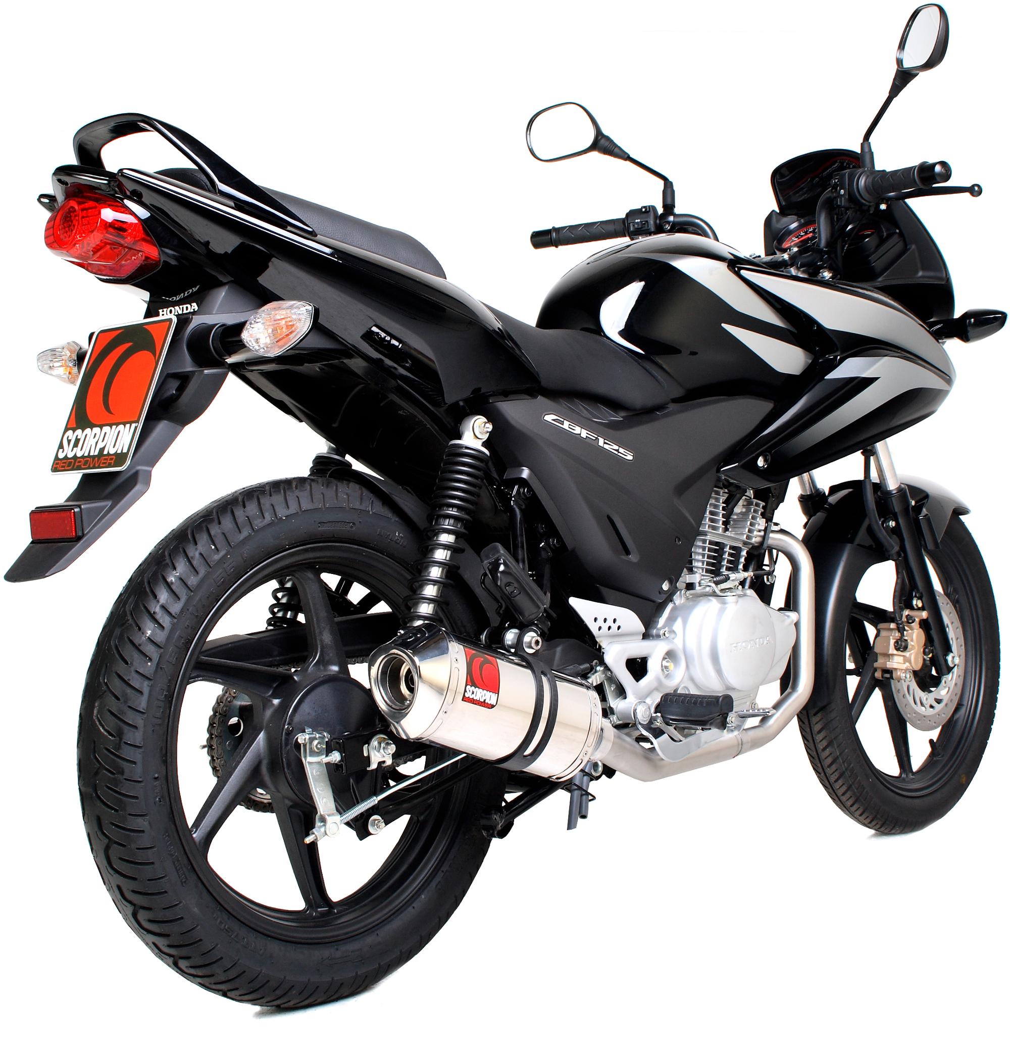 EHA107SEO - Scorpion Factory Stainless Oval Exhaust - Honda CBF 125 Full System 2008 - 2015
