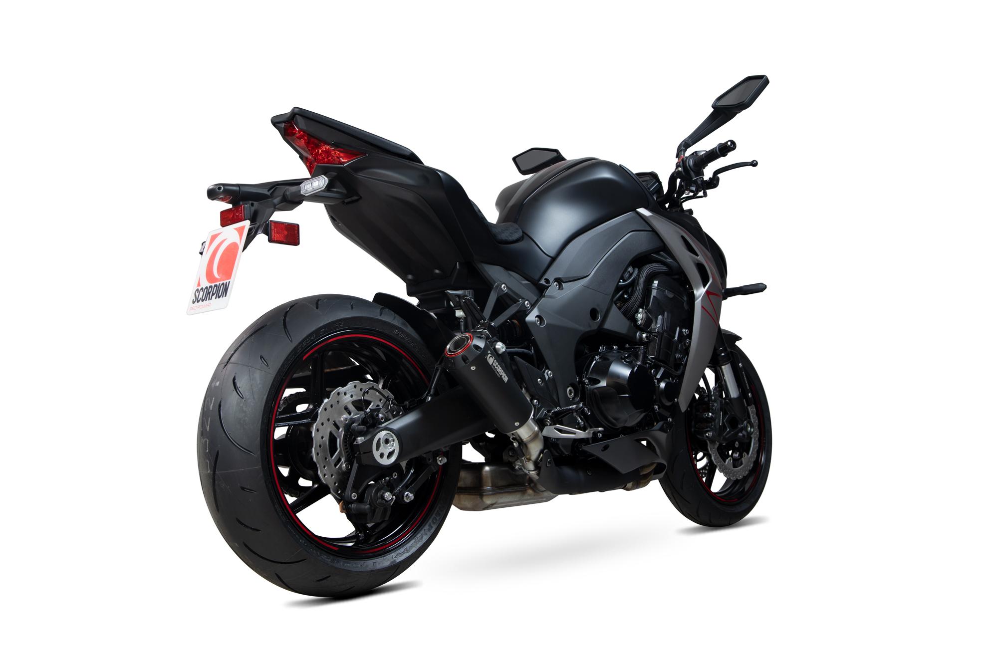 PKA131BCER - Scorpion Red Power Black Ceramic Slip-On Exhaust (Pair) - Kawasaki Z1000 2017 - 2019