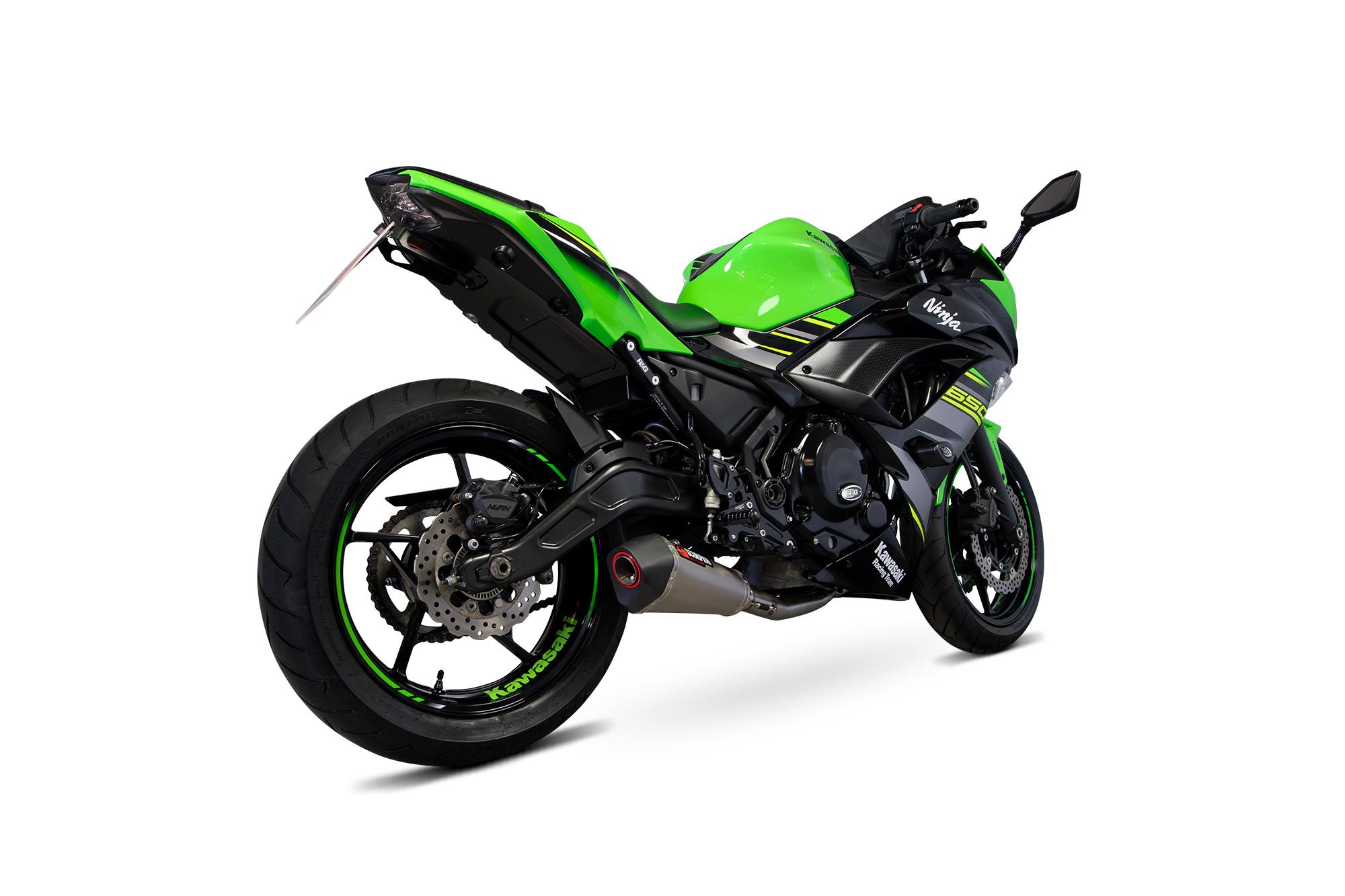 Scorpion Exhausts Black/Red Rka139systeo - Scorpion Serket Taper Full System Satin Titanium Exhaust - Kawasaki Ninja 650 2017 - 2021