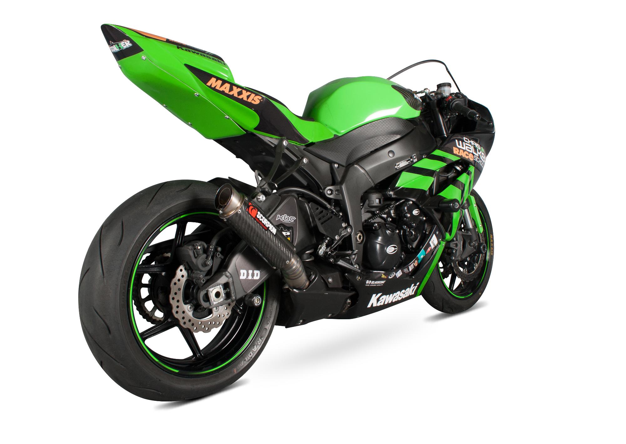 KA1001CEM - Scorpion RP-1 GP Carbon Round Exhaust - Kawasaki ZX-6R 2009 - 2012