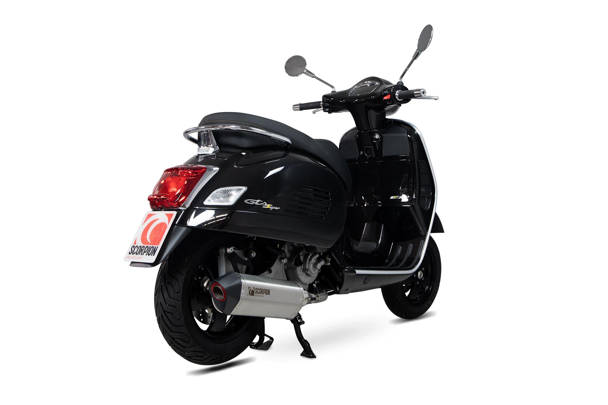Scorpion Exhausts Black Rve217seo - Scorpion Serket Parallel Stainless Oval Exhaust - Vespa Gts300 Hpe Half System 2019 - 2020