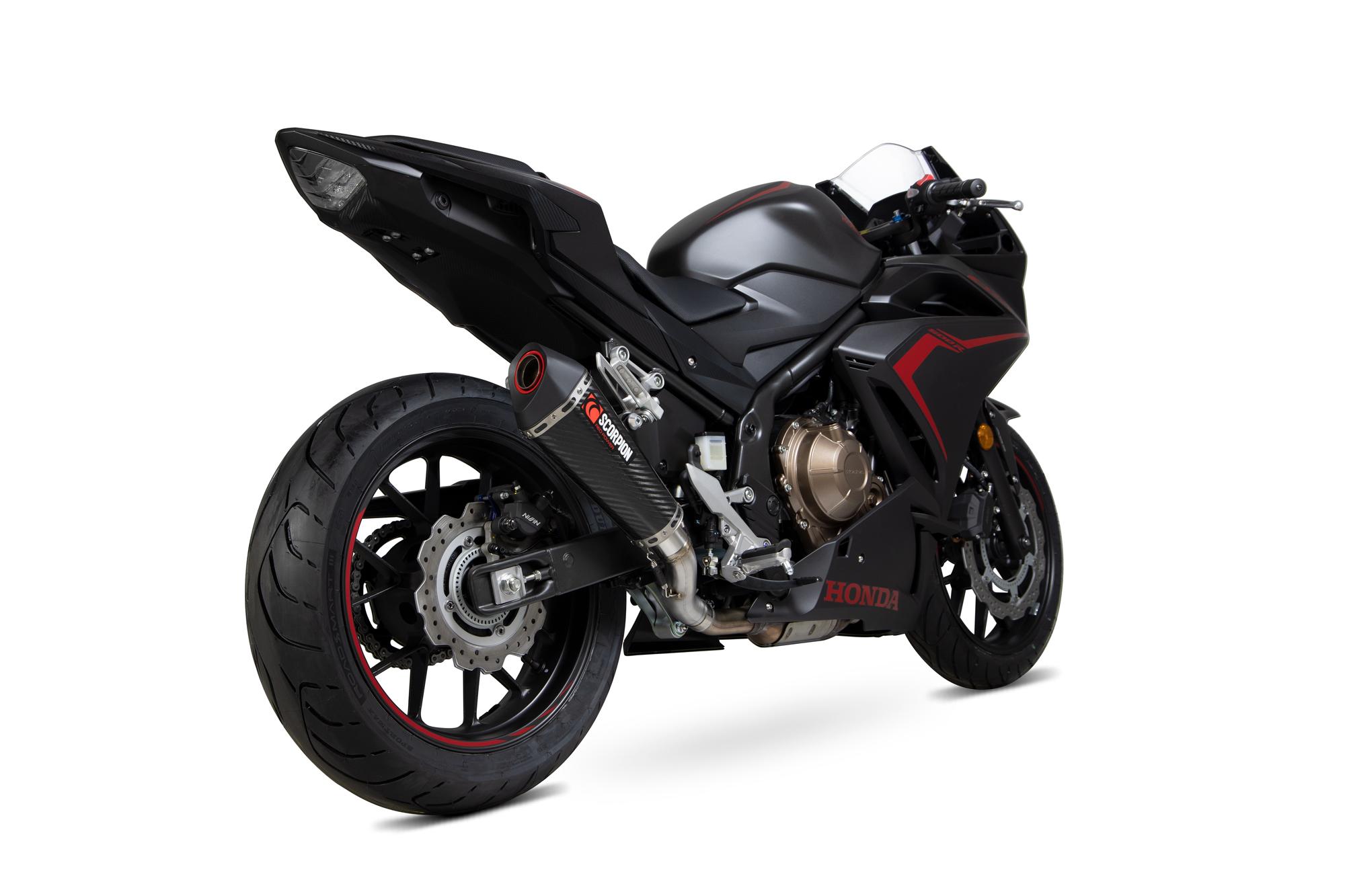 Scorpion Exhausts Red/Black Rha186ceo - Scorpion Serket Taper Carbon Exhaust - Honda Cbr500r 2019
