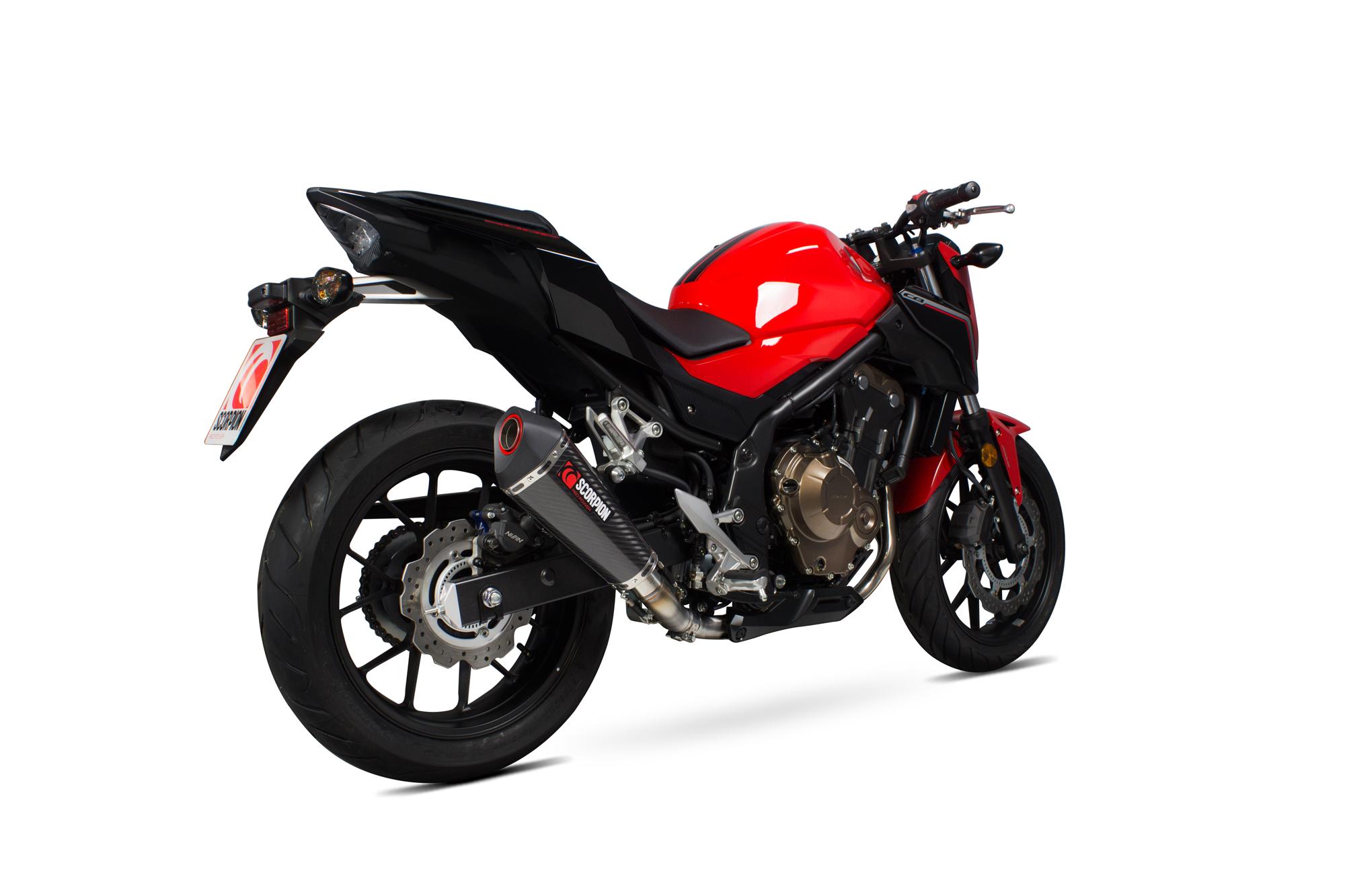 Scorpion Exhausts Rha176ceo - Scorpion Serket Taper Carbon Fibre Exhaust - Honda Cb 500 F/X - 2016 - 2018