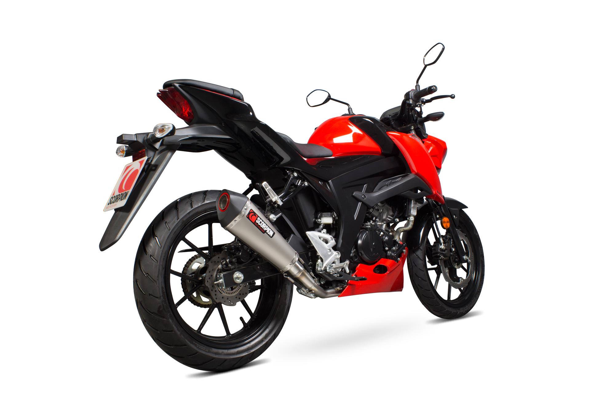 Scorpion Exhausts Rsi124teo - Scorpion Serket Taper Full System Satin Titanium Exhaust - Suzuki Gsx-S 125 2017 - 2018