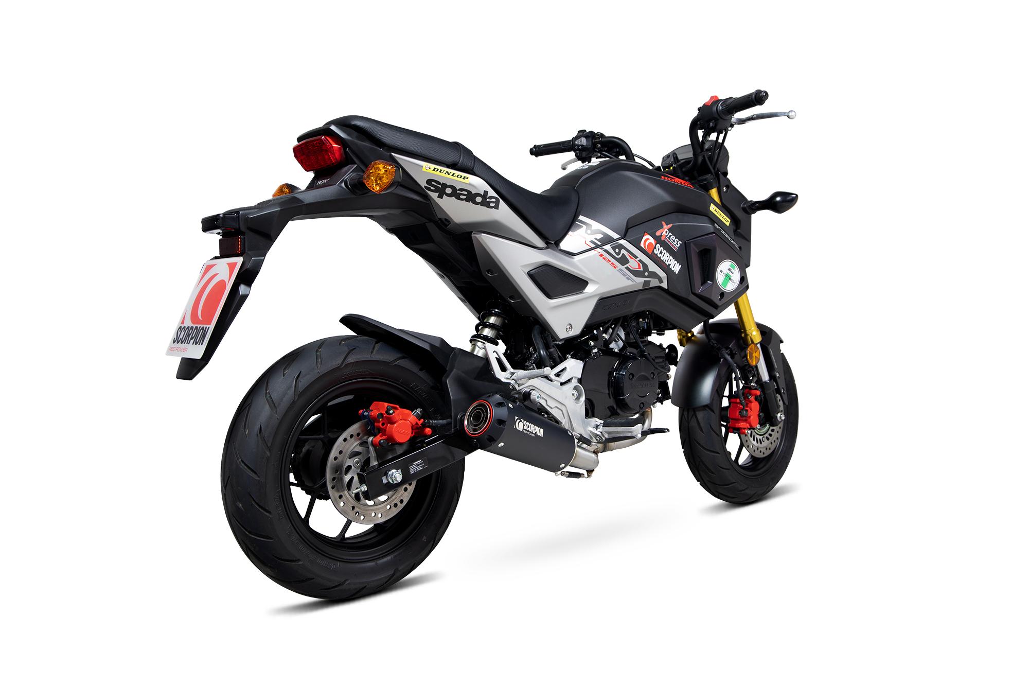 PHA192SYSBCER - Scorpion Red Power Black Ceramic Oval Exhaust - Honda MSX 125 2016 - 2021