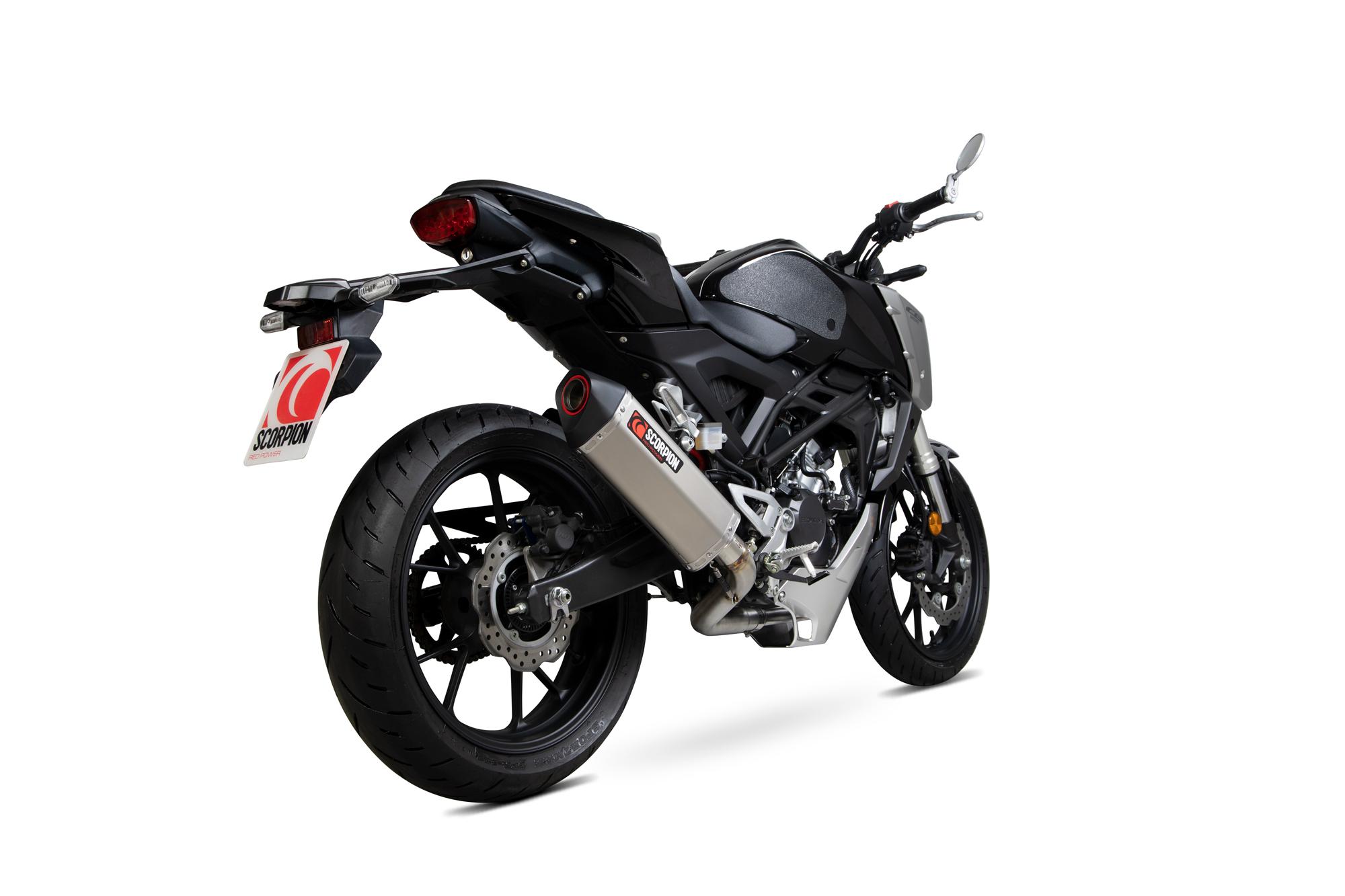 Scorpion Exhausts Red Rha183systeo - Scorpion Serket Parallel Satin Titanium Exhaust - Honda Cb 125 R 2018 - 2019
