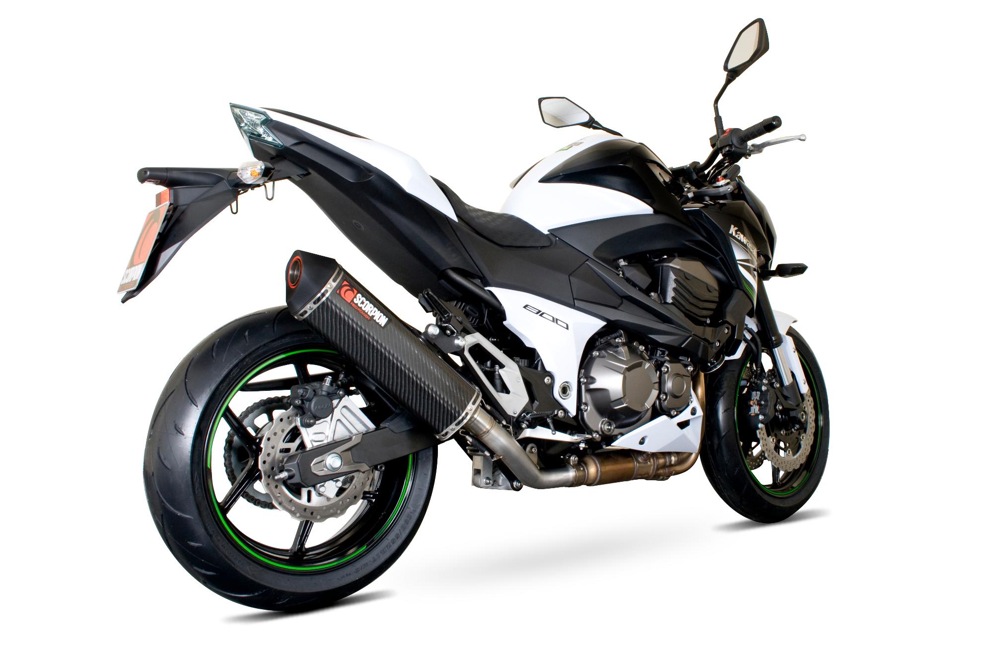 Scorpion Exhausts Red Rka98ceo - Scorpion Serket Carbon Oval Exhaust - Kawasaki Z 800 2013 - 2016