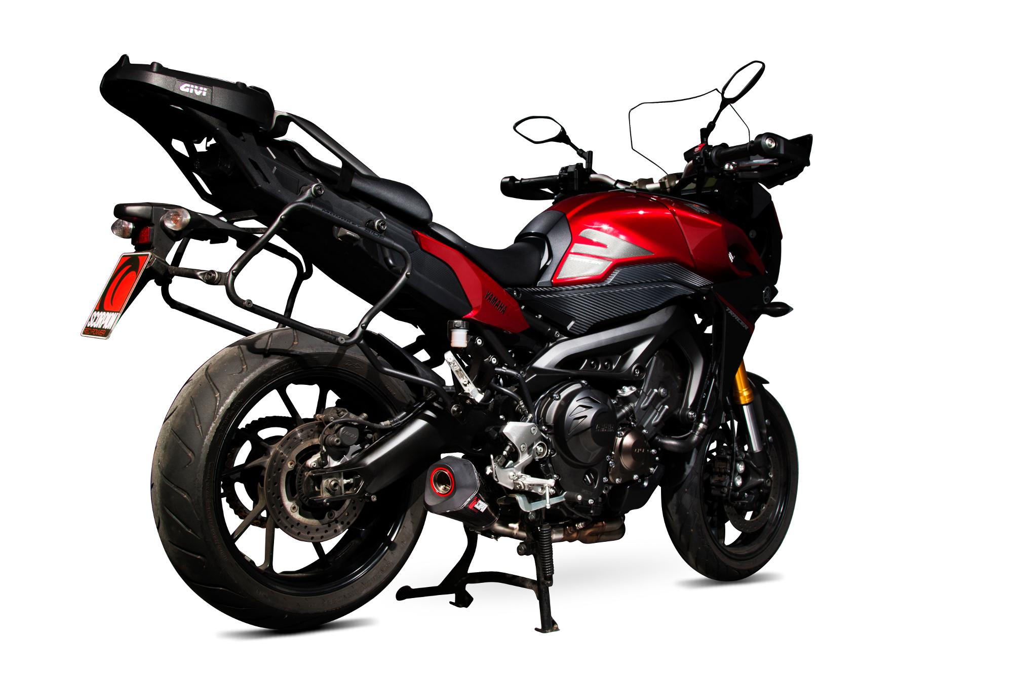 Scorpion Exhausts Red Rya101ceo - Scorpion Serket Taper Carbon Oval Exhaust - Yamaha Mt-09 Tracer 2015 - 2018