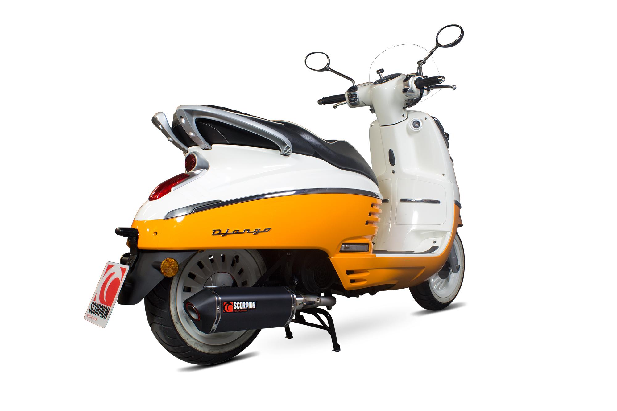 Scorpion Exhausts Black Rpg105bcer - Scorpion Serket Parallel Full System Ceramic Exhaust - Peugeot Django 125 Euro 4 2017 - 2018