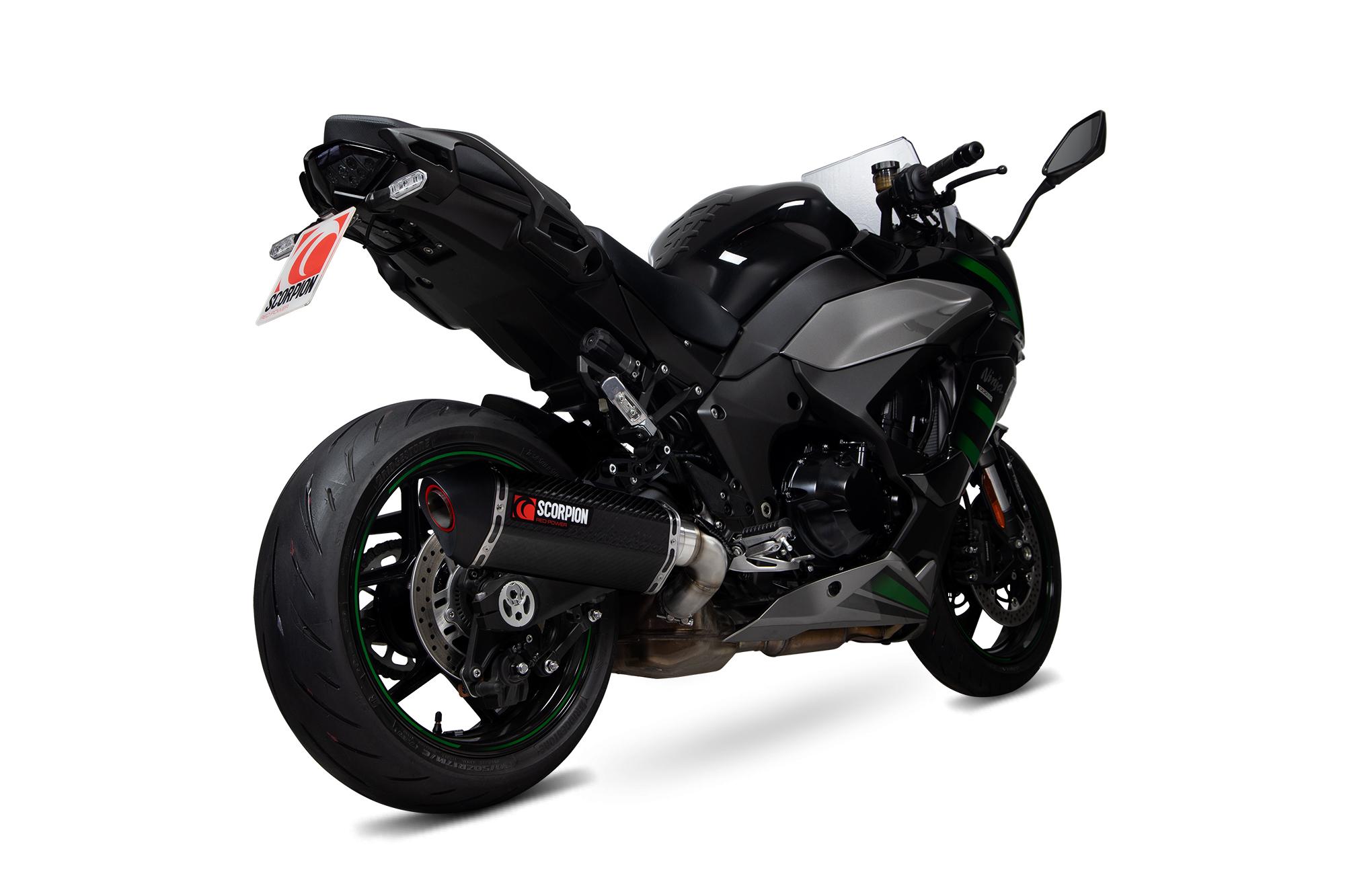 Scorpion Exhausts Red/Black Rka137ceo - Scorpion Serket Parallel Carbon Fibre Exhaust - Kawasaki Ninja 1000Sx 2019 - 2020