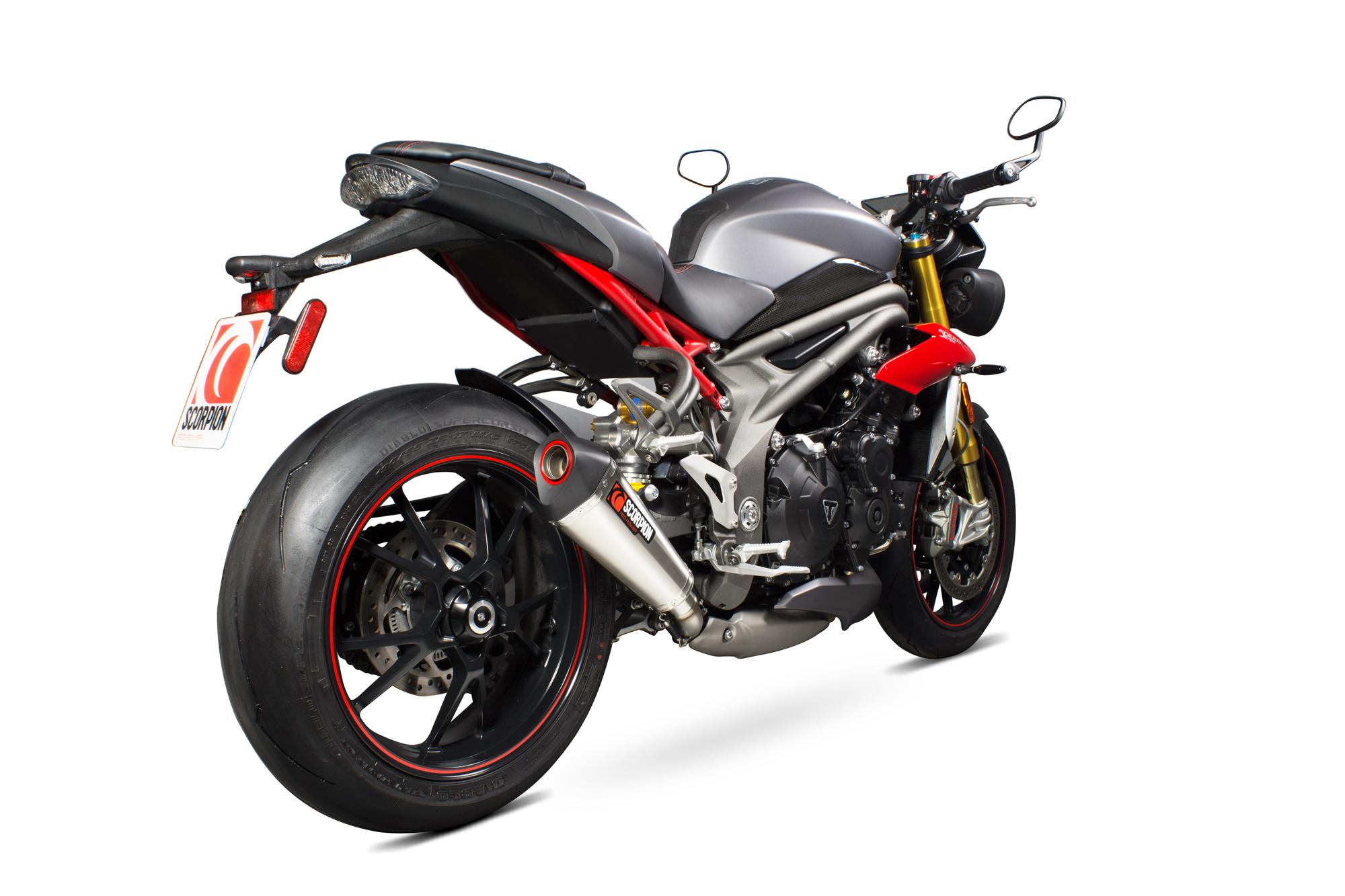 Scorpion Exhausts Boys Red Rtr84seseo - Scorpion Serket Taper Stainless Oval Exhaust - Triumph Speed Triple 1050 2016 - 2017