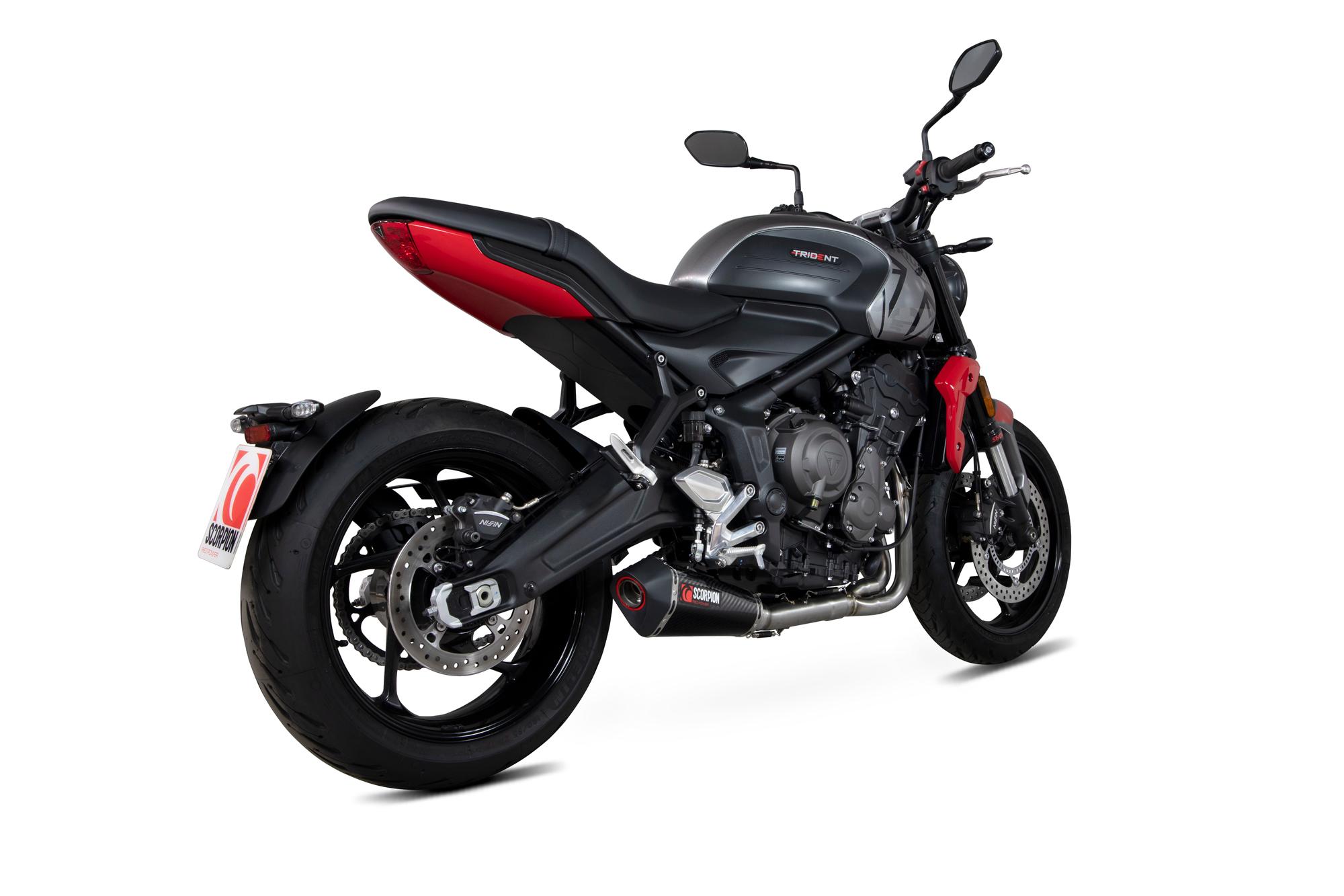 Scorpion Exhausts Rtr91sysceo - Scorpion Serket Taper Full System Carbon Fibre Exhaust - Triumph Trident 660 2021 - 2022