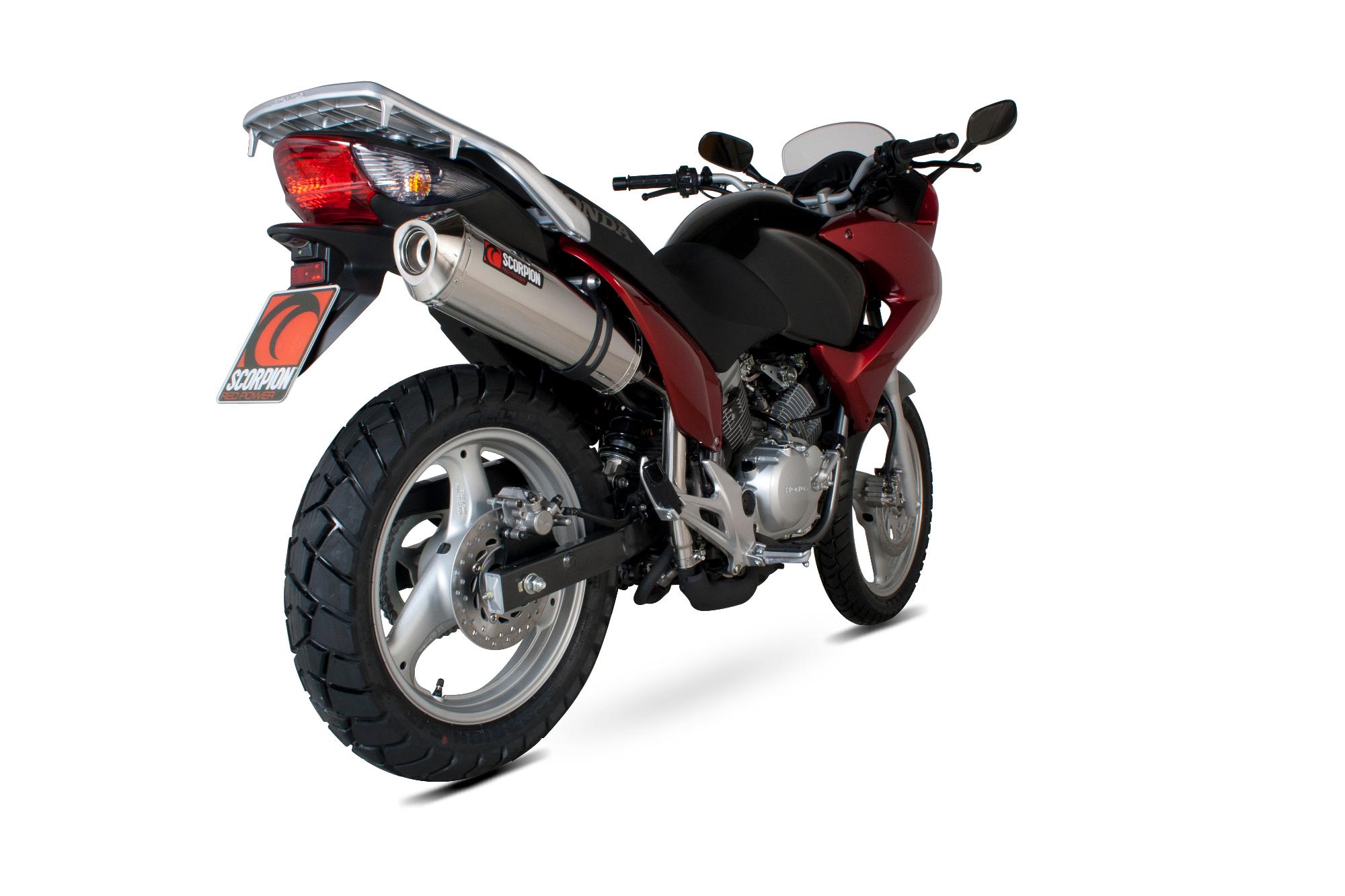 EHA94SEO - Scorpion Factory Stainless Oval Exhaust - Honda HA125 XL VARADERO 2007 - 2017
