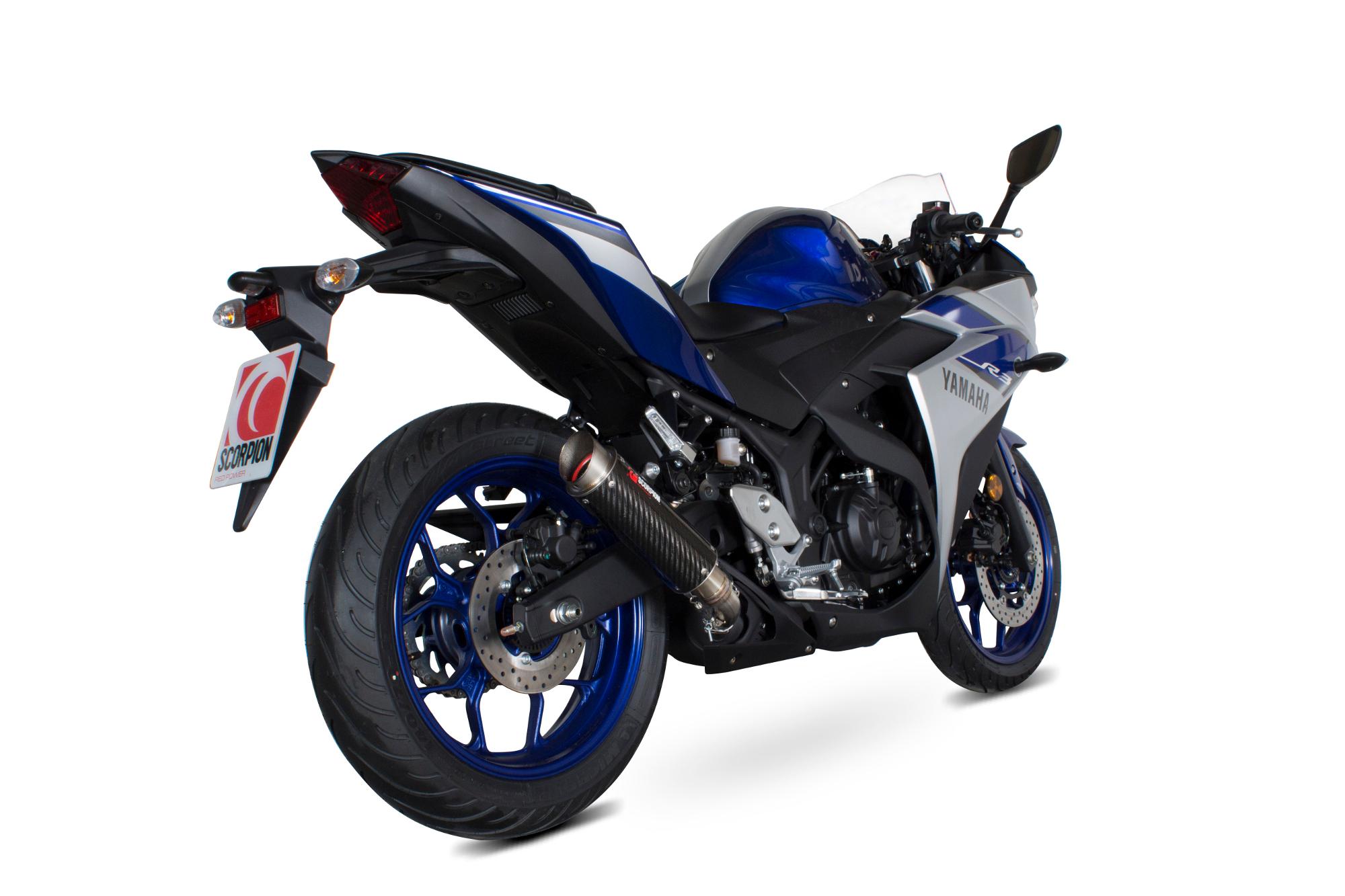 YA1001CEM - Scorpion RP-1 GP Carbon Round Exhaust - Yamaha YZF R1 / R1M 2015 - 2018