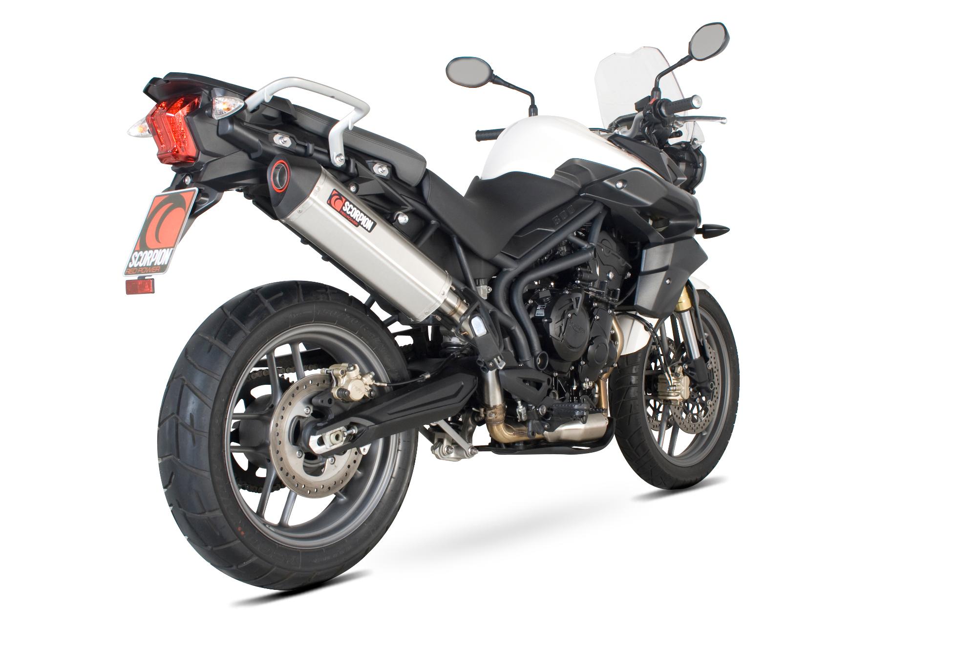 RTR68SEO - Scorpion Serket Stainless Oval Exhaust - Triumph Tiger 800 2011 - 2016