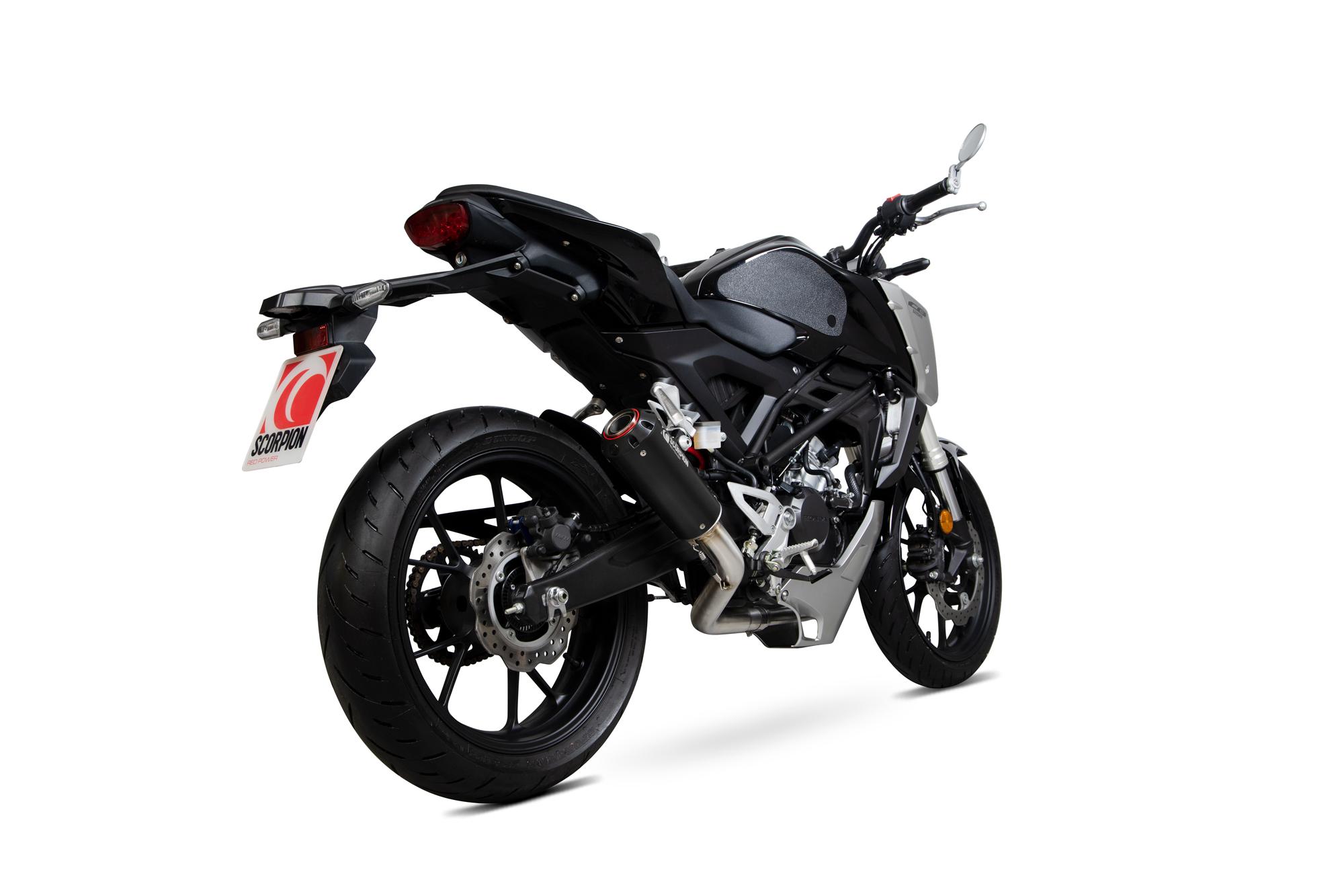 PHA183SYSBCER - Scorpion Red Power Black Ceramic Exhaust - Honda CB 125 R 2018 - 2019