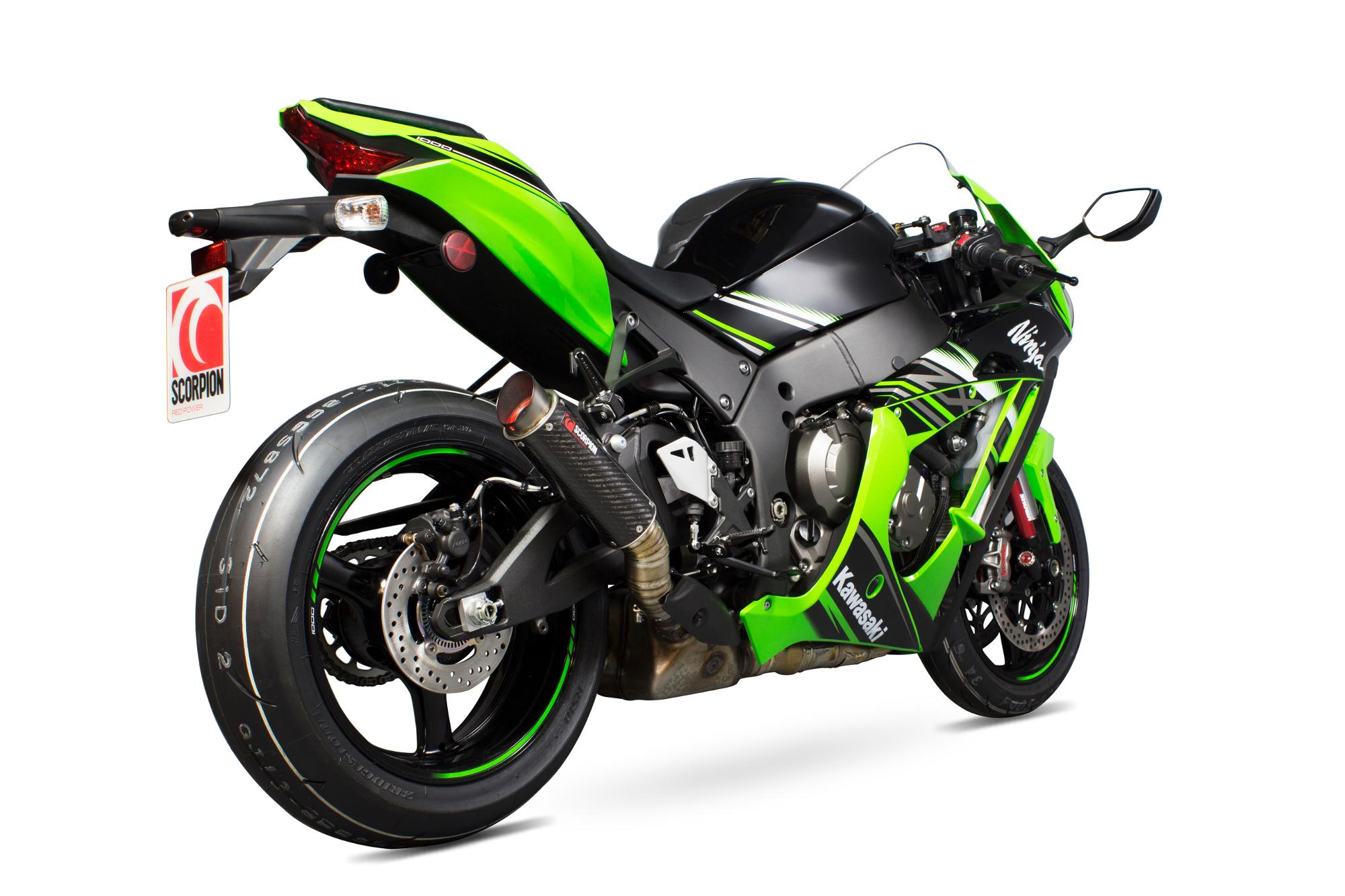 Scorpion Exhausts Red Ka1012cem - Scorpion Rp-1 Gp Carbon Round Exhaust - Kawasaki Ninja Zx10r 2016 - 2018