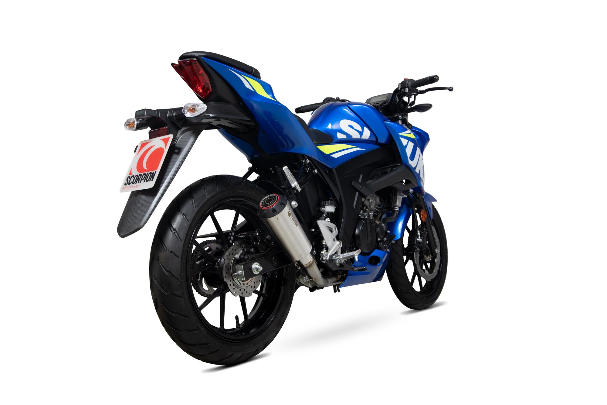 PSI124SEO - Scorpion Red Power Full System Stainless Steel Exhaust - Suzuki GSX-S 125 2017 - 2020