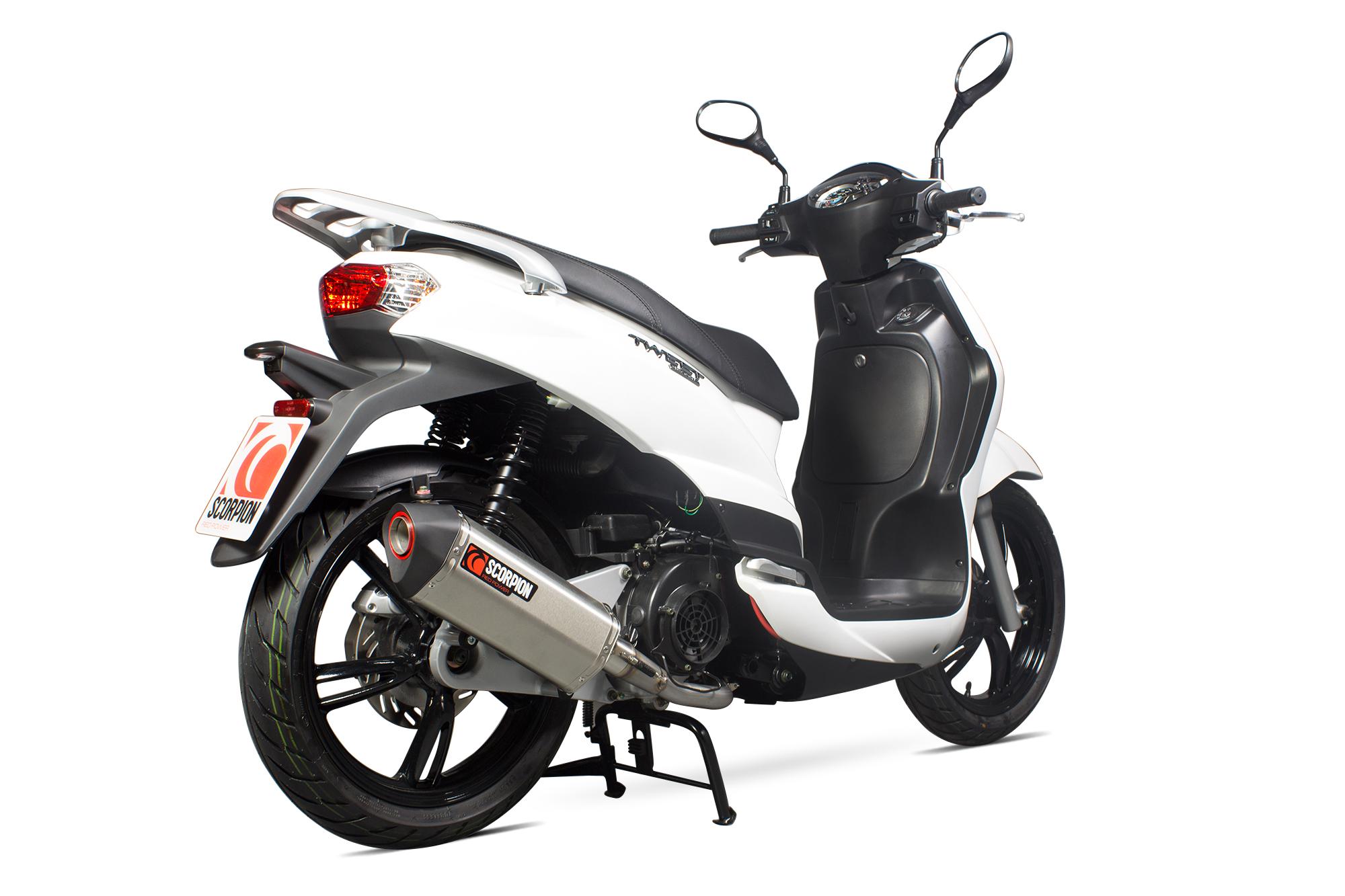 Scorpion Exhausts Red Rpg104seo - Scorpion Serket Parallel Stainless Oval Exhaust - Peugeot Tweet 125 2010 - 2017