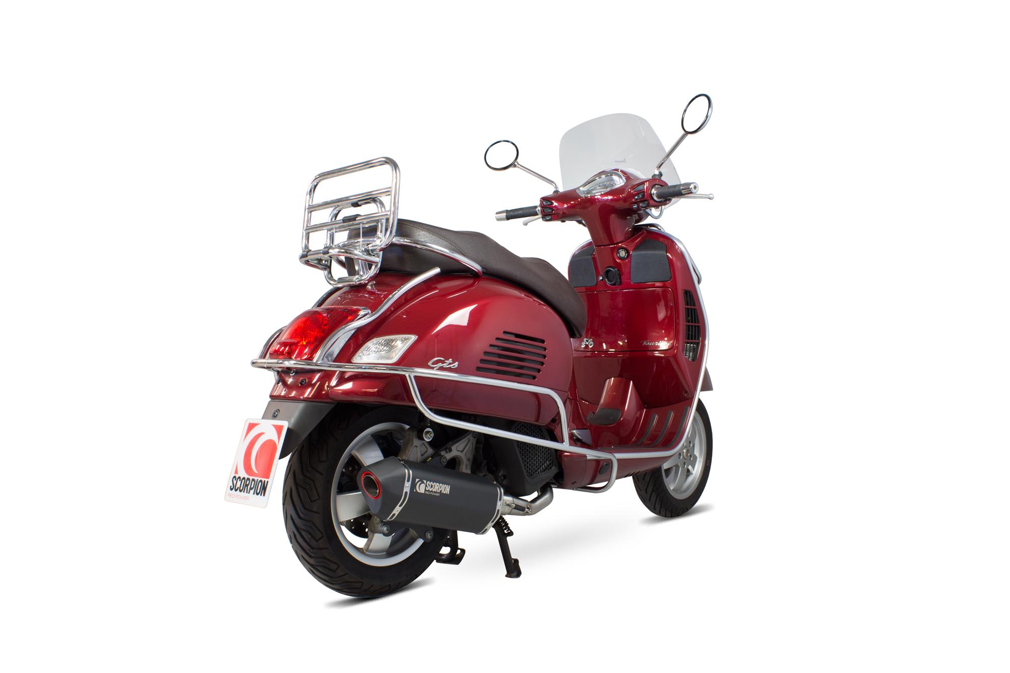 Scorpion Exhausts Black Rve213sysbcer - Scorpion Serket Parallel Full System Ceramic Exhaust - Vespa Gts 125 Iget 2017-2018