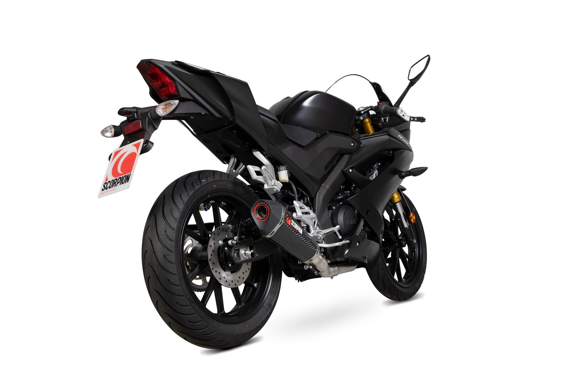 Scorpion Exhausts Red/Black Rya113sysceo - Scorpion Serket Taper Carbon Fibre Exhaust - Yamaha Yzf R125/R15 Full System - 2019