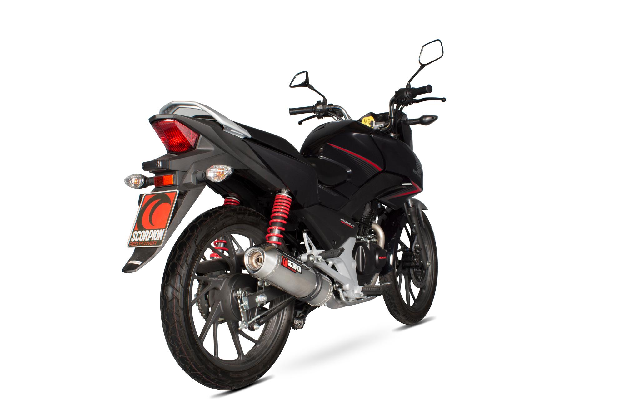 EHA171SEO - Scorpion Factory Stainless Oval Exhaust - Honda CB 125 F Full System 2015 - 2017