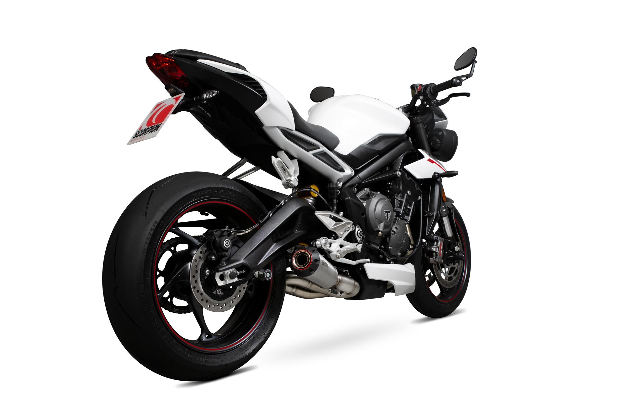 PTR87SEO - Scorpion Red Power Stainless Steel Exhaust - Triumph Street Triple 765 2017 - 2019