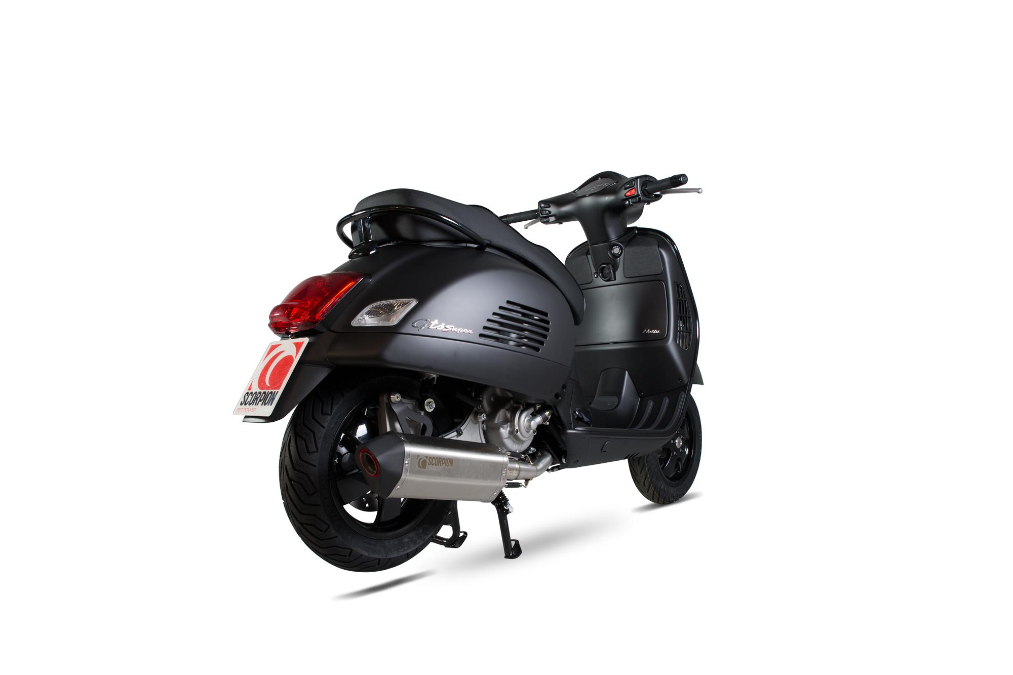 RVE211SEO - Scorpion Serket Parallel Stainless Oval Exhaust - Vespa GTS125 / GTS250 / GTV250 / GTS300 SUPER / GTV300 SUPER Full System 2009 - 2017