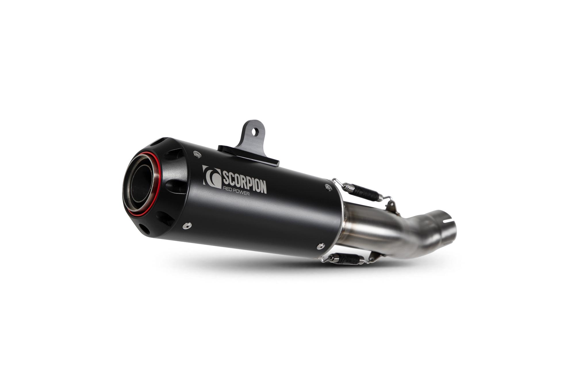 PHA195BCER - Scorpion Red Power Black Ceramic Slip-On Exhaust - Honda CB 500 F 2019 - 2021