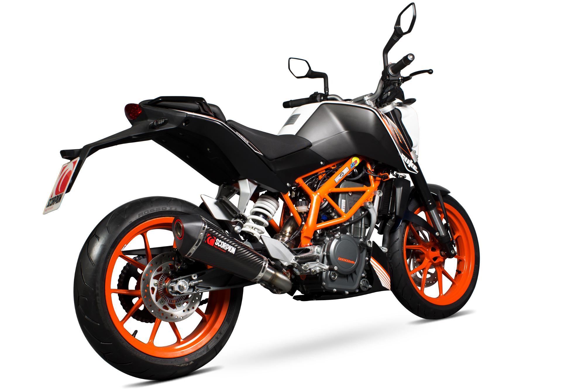 RKT81CEO - Scorpion Serket Taper Carbon Oval Exhaust - KTM DUKE 390 3/4 System 2013-2016