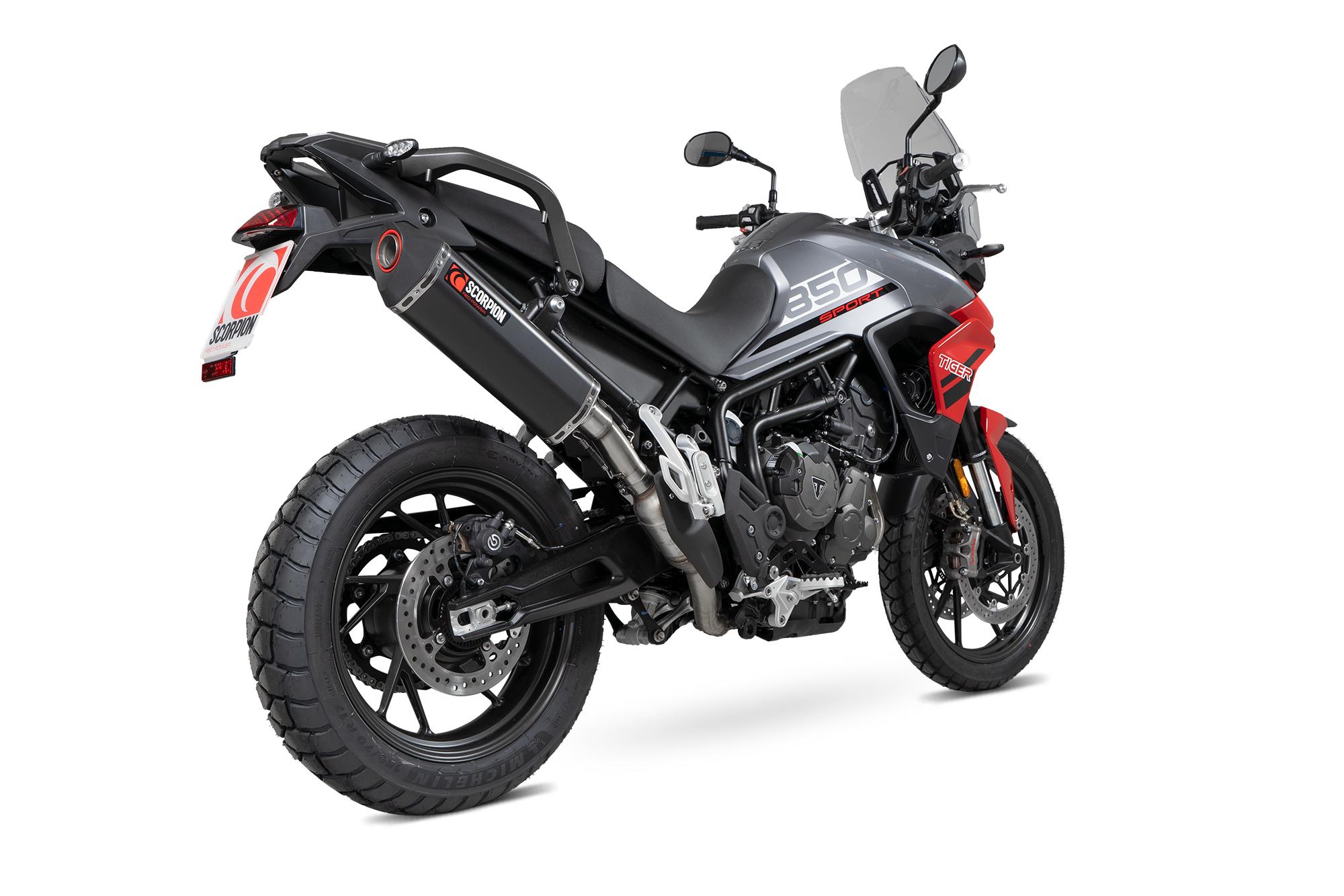 Scorpion Exhausts Black Rtr92bcer - Scorpion Serket Parallel Ceramic Slip-On Exhaust - Triumph Tiger 850 2021 - 2022