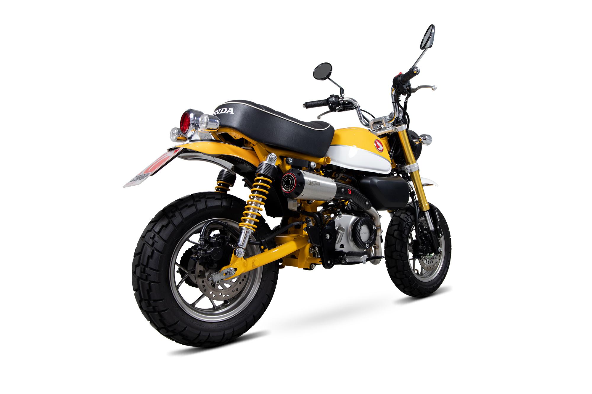 PHA193SYSSEO - Scorpion Red Power Stainless Steel Oval Exhaust - Honda Monkey 125 2018 - 2021