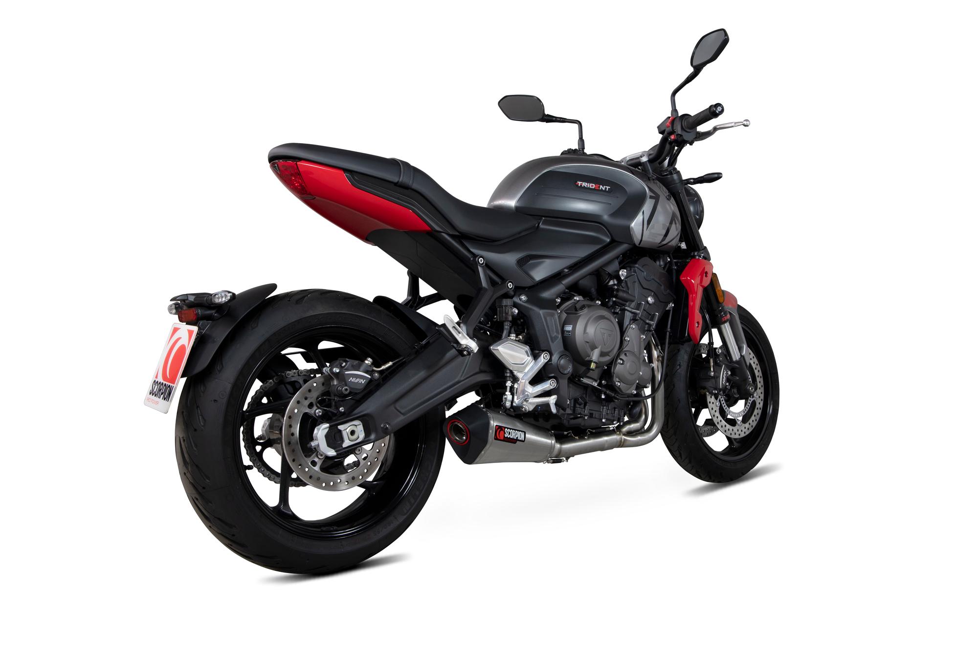 Scorpion Exhausts Rtr91sysseo - Scorpion Serket Taper Full System Stainless Exhaust - Triumph Trident 660 2021 - 2022