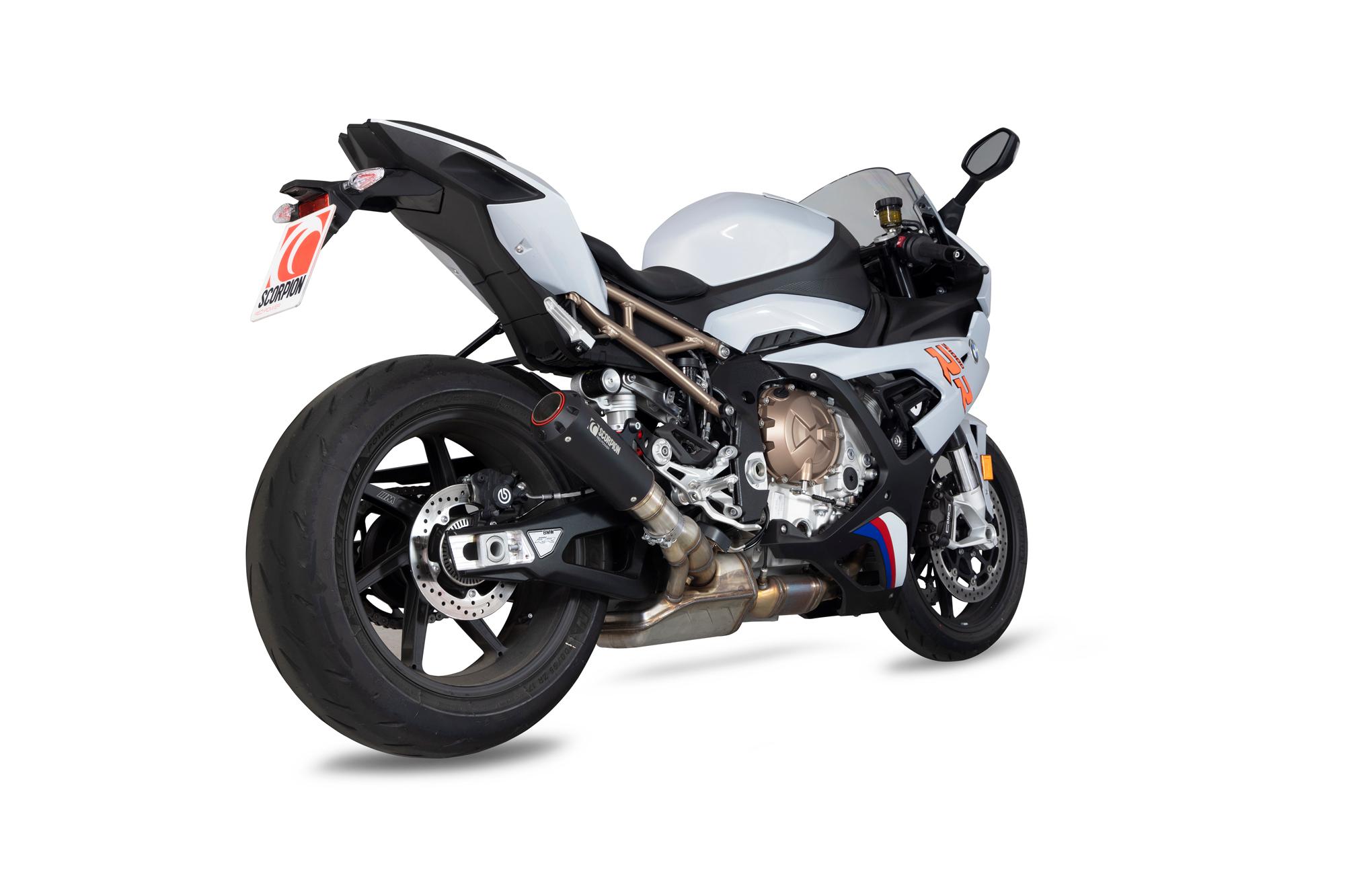 PBM80BCER - Scorpion Red Power Black Ceramic Slip-On Exhaust - BMW S1000 RR 2019 - 2021