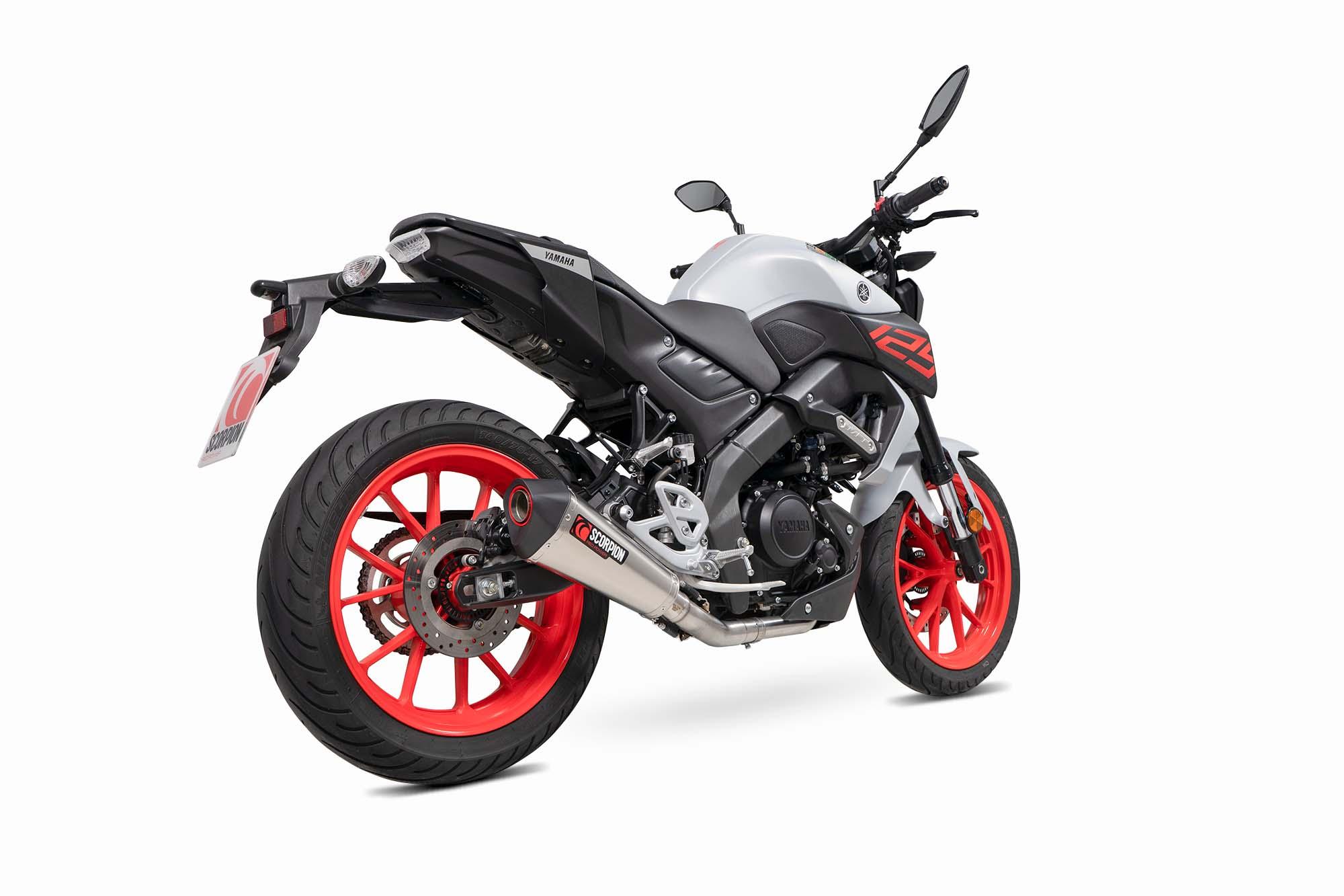 Scorpion Exhausts Red/Black Rya118systeo - Scorpion Serket Taper Full System Titanium Exhaust - Yamaha Mt-125 (Euro 4) 2019 - 2020