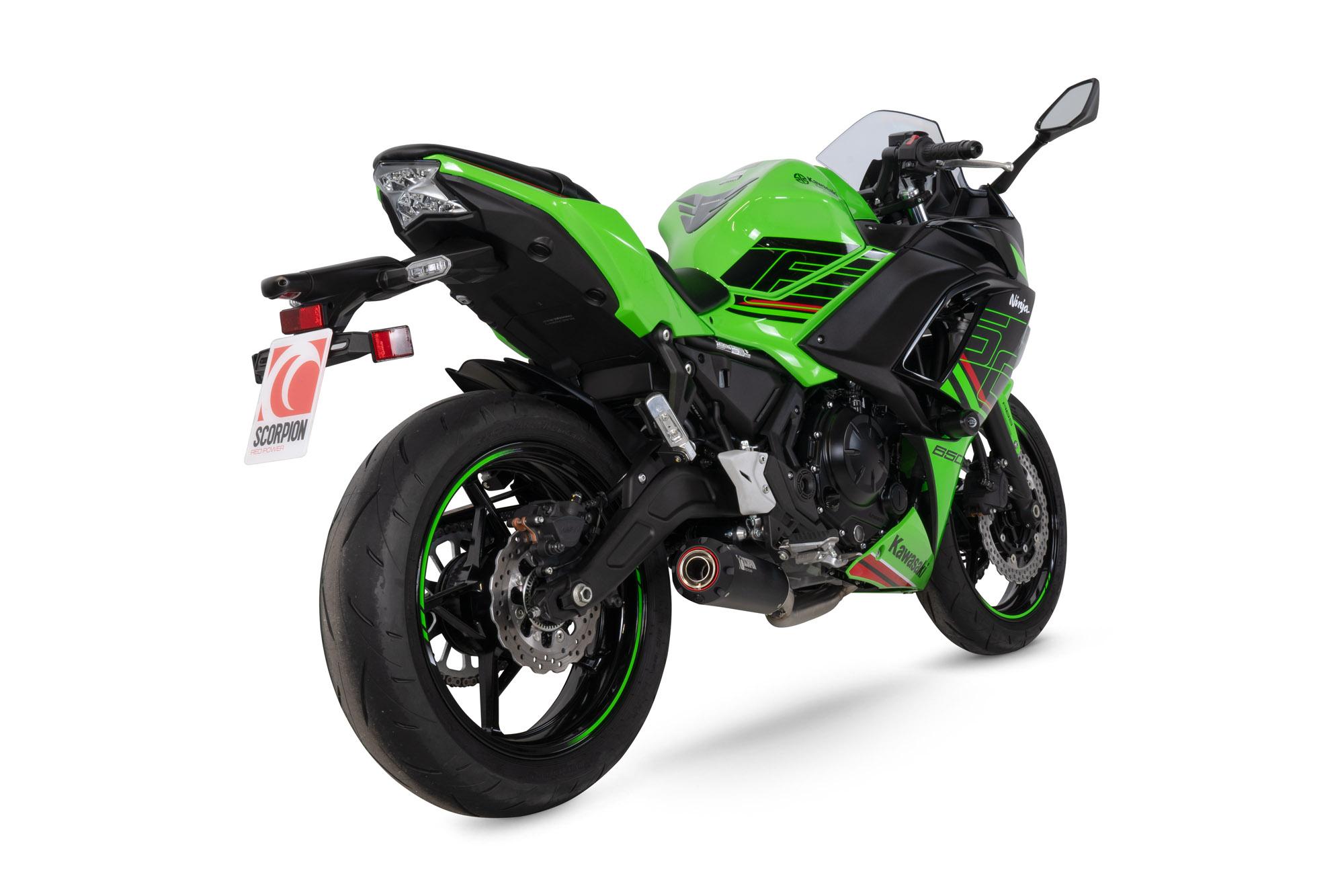 Scorpion Exhausts Red/Black Pka145sysbcer - Scorpion Power Full System Ceramic Exhaust - Kawasaki Ninja 650 2023
