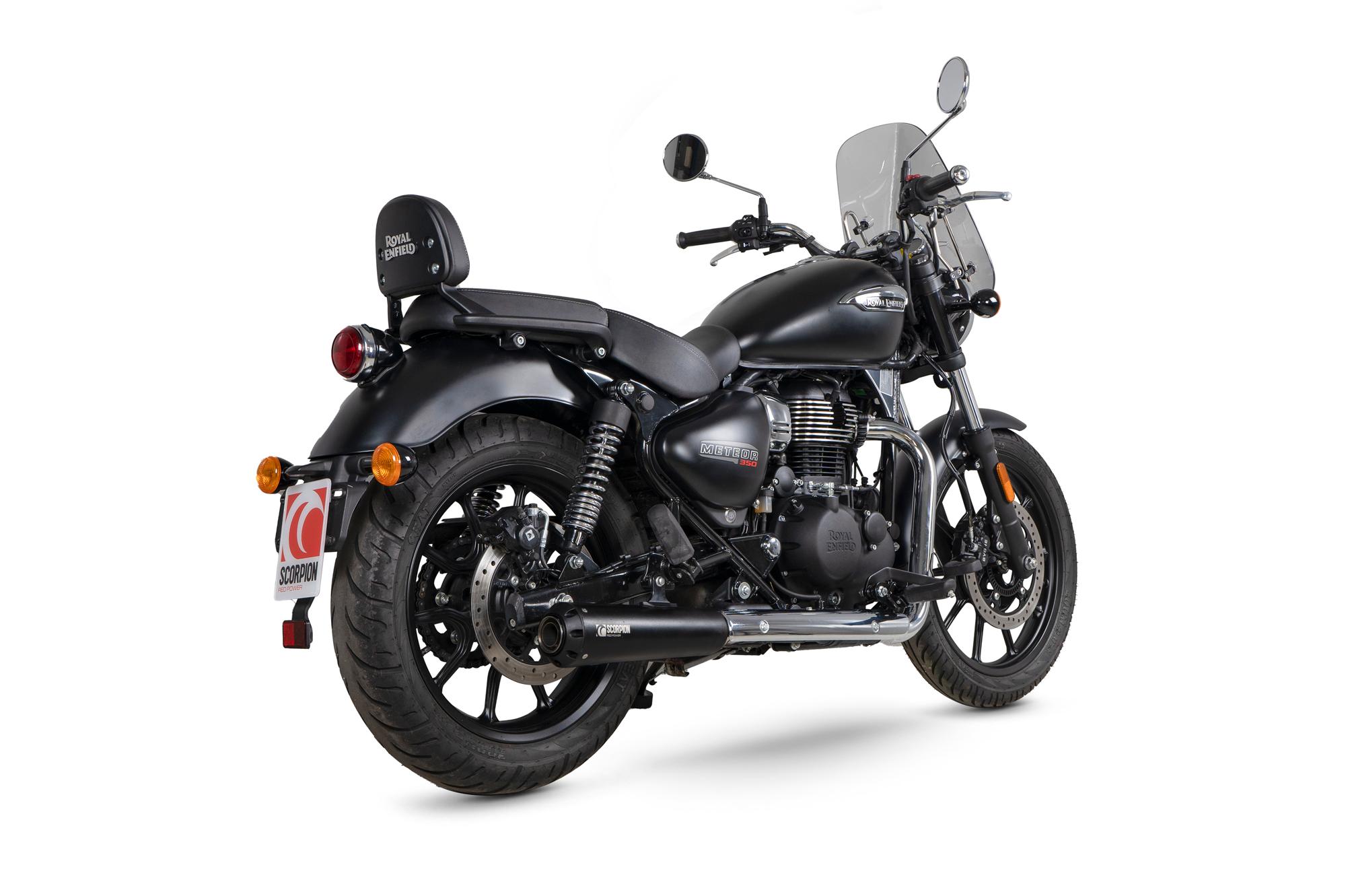 PRE102BCER - Scorpion Red Power Slip-On Black Ceramic For Royal Enfield Meteor 350 2020-2024