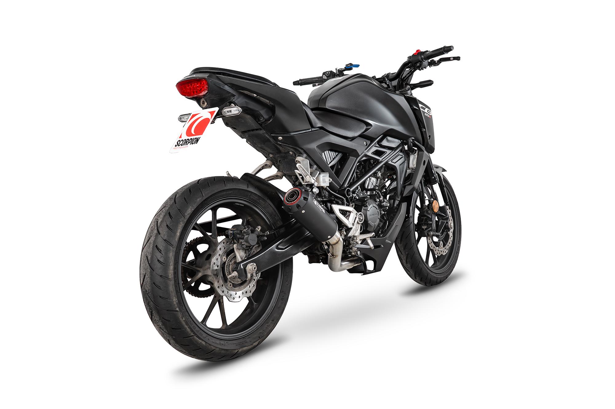PHA202SYSBCER - Scorpion Red Power Full System Black Ceramic For Honda CB 125 R 2024-2025