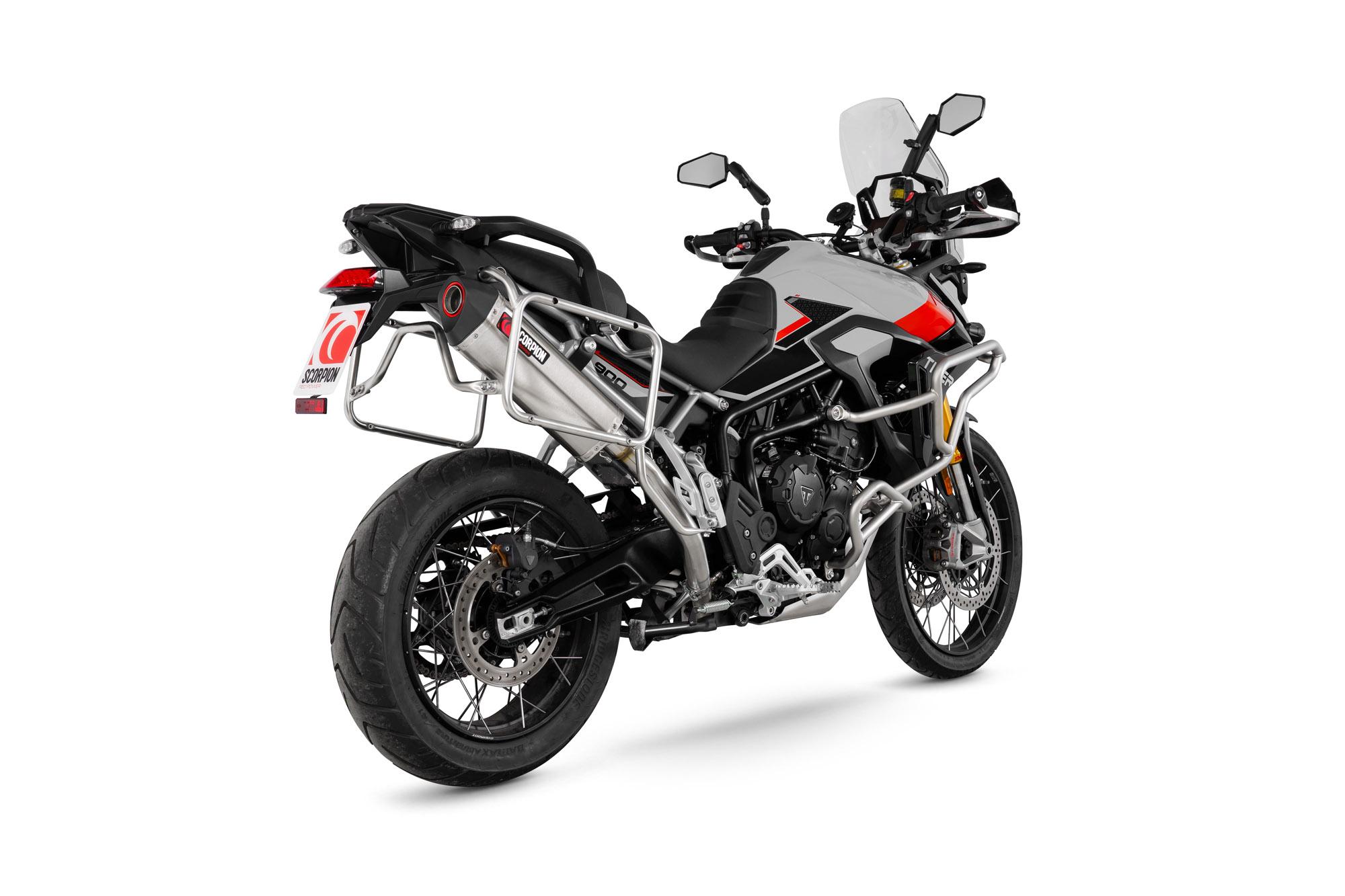RTR95SEO - Scorpion Serket Parallel Slip-On Stainless Steel For Triumph Tiger 900 2024-2025 (Fits With Panniers)