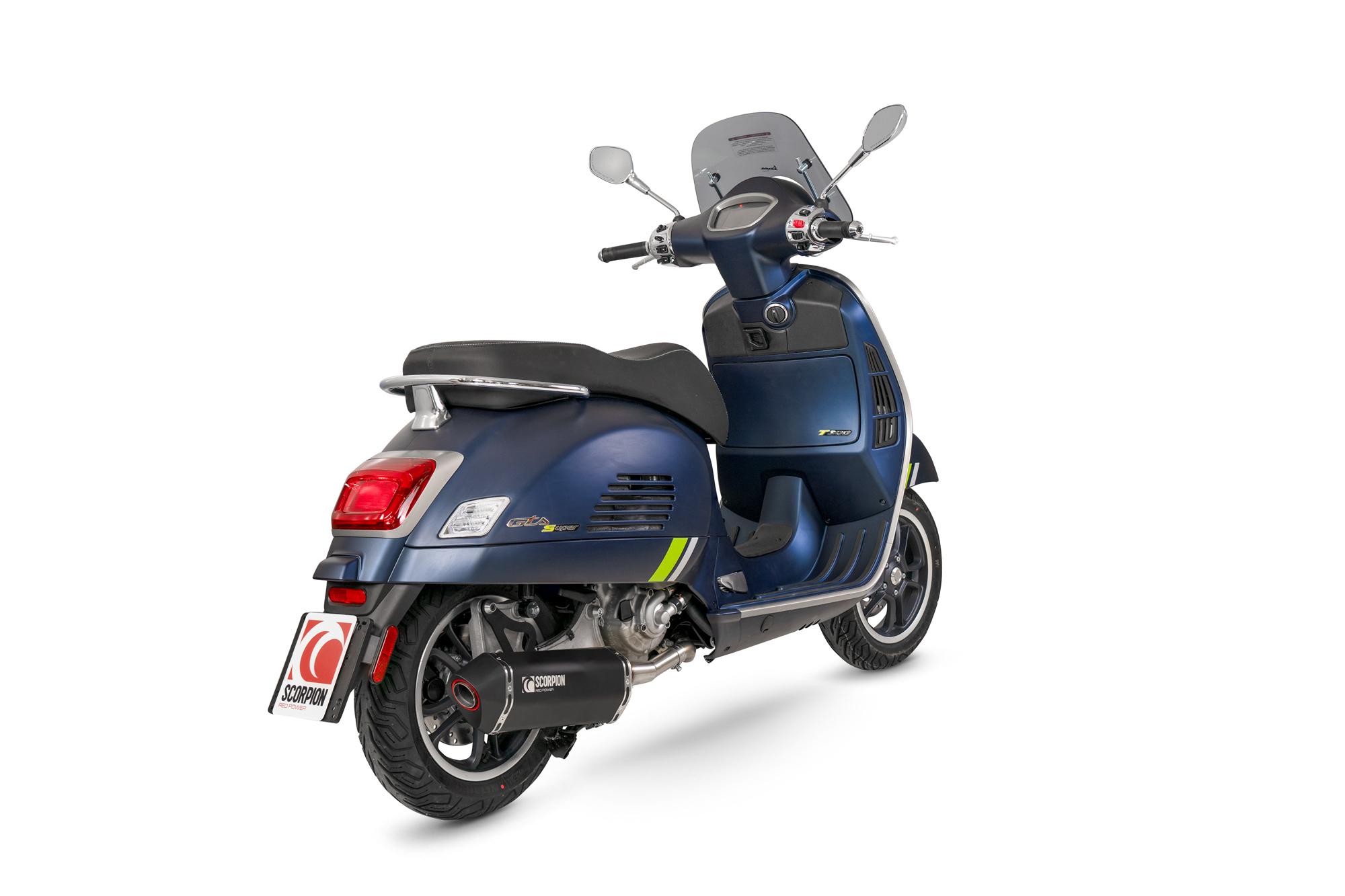 Scorpion Exhausts Black Rve220bcer - Scorpion Serket Parallel Slip-On Ceramic For Vespa Gts 300 & Gtv 300 2020-2024