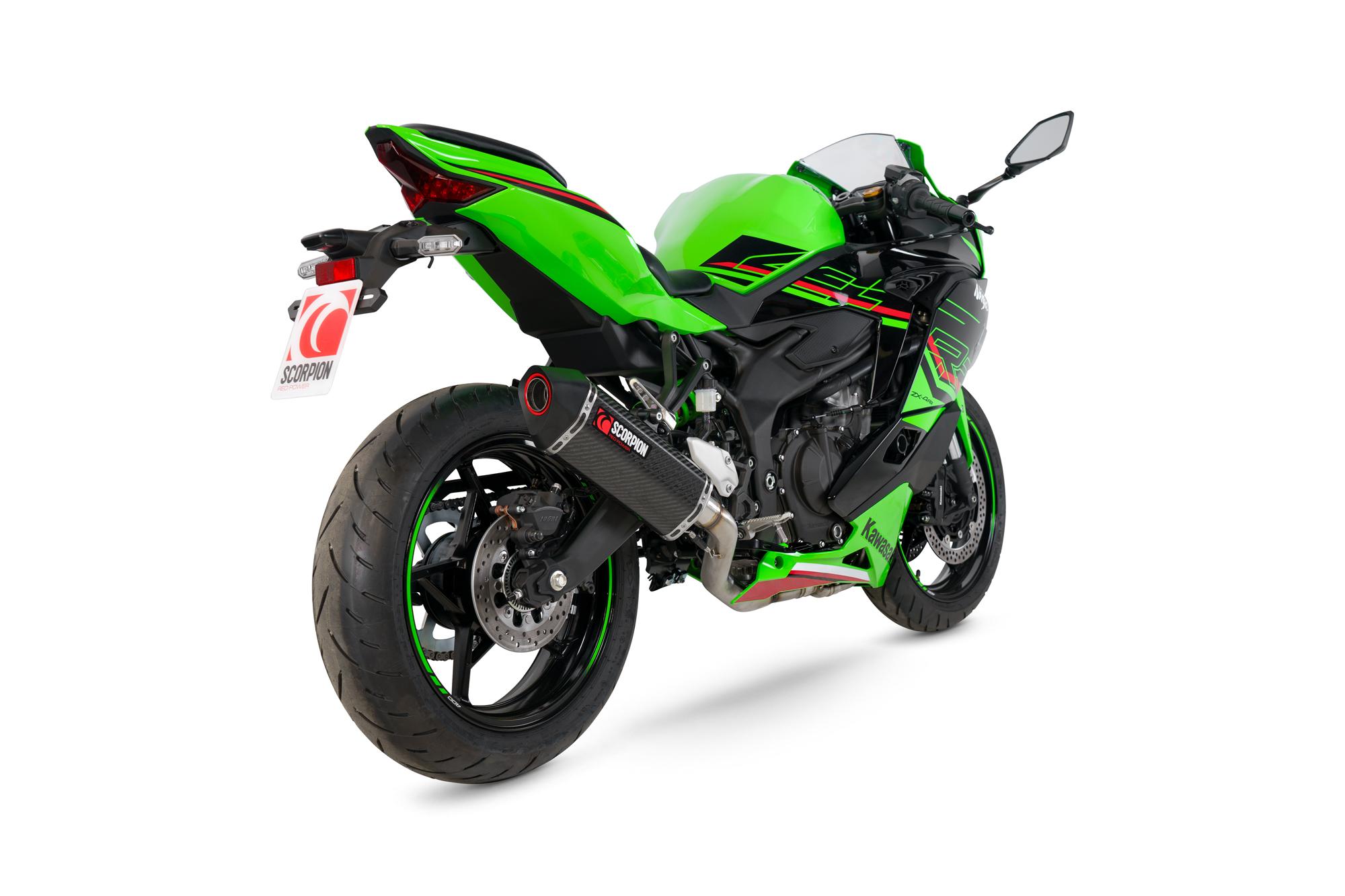 Scorpion Exhausts Black Rka146sysceo - Scorpion Serket Parallel Full System Carbon Fibre For Kawasaki Zx-4Rr 2023-2025