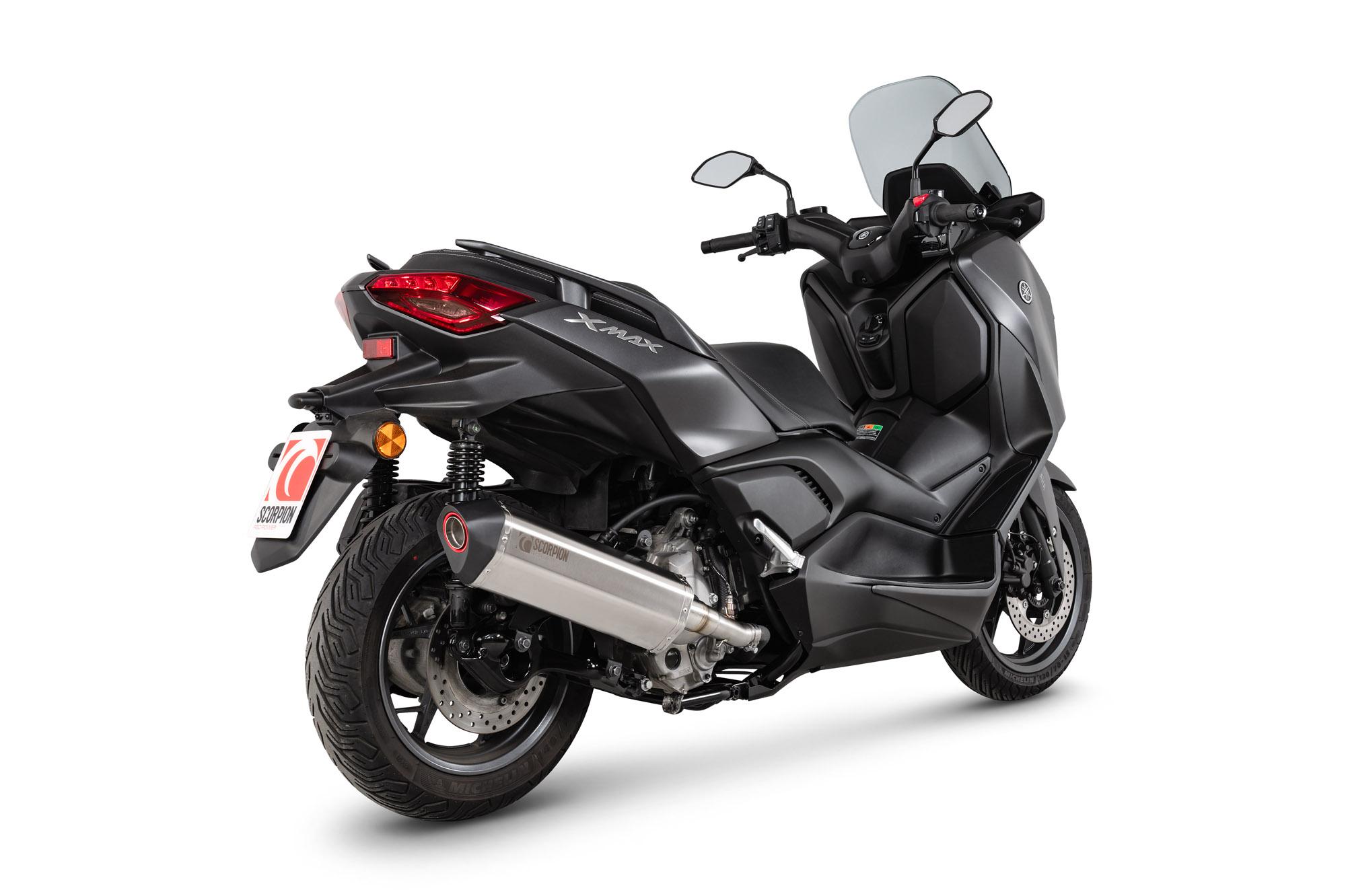 RYA131SEO - Scorpion Serket Parallel Slip-On Stainless Steel For Yamaha X-Max 300 Euro 5 2021-2024