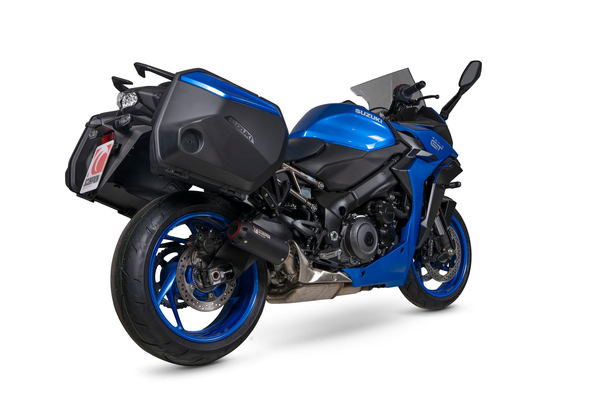 PSI127BCER - Scorpion Red Power Slip-On Black Ceramic For Suzuki GSX-S 1000 GT 22- 2022-2025