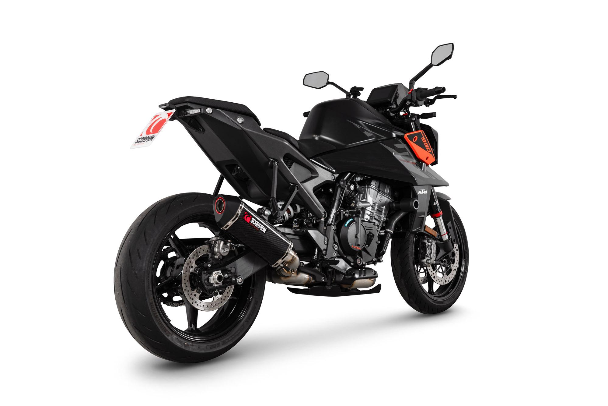 Scorpion Exhausts Black Rkt96ceo - Scorpion Serket Parallel Slip-On Carbon Fibre For Ktm 990 Duke 2024-2025