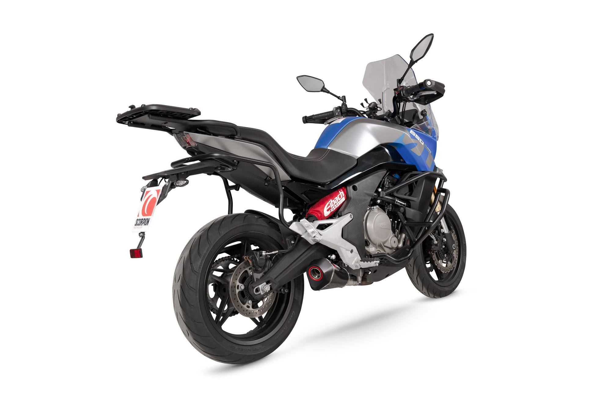 Scorpion Exhausts Black Rcf50ceo - Scorpion Serket Taper Slip-On Carbon Fibre For Cfmoto 650 Mt 2022-2025