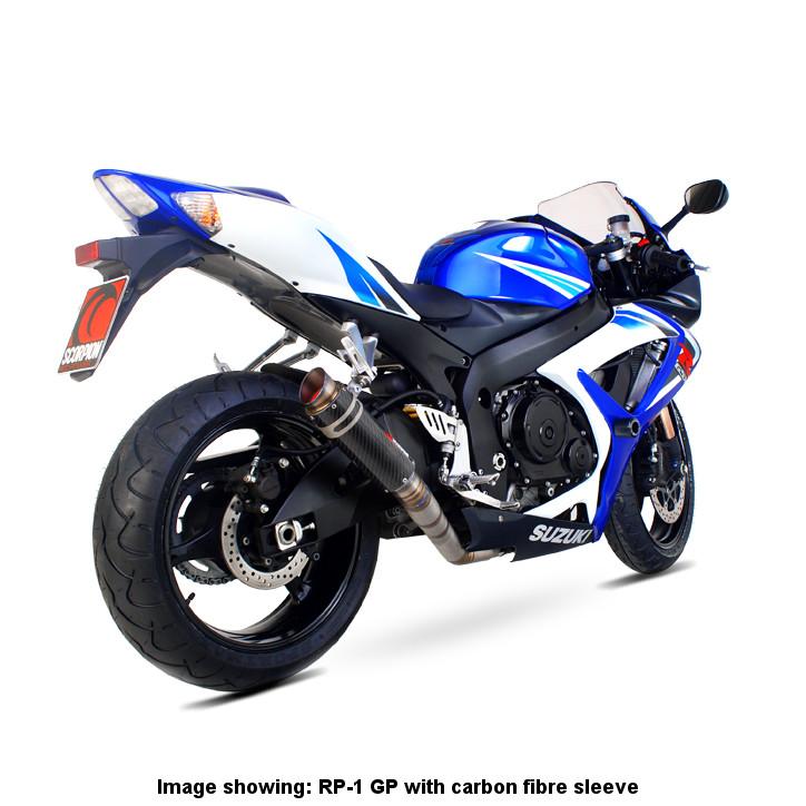 Scorpion Exhausts Grey Si1000tem - Scorpion Rp1-Gp Slip-On Titanium For Suzuki Gsx-R600 2006-2007