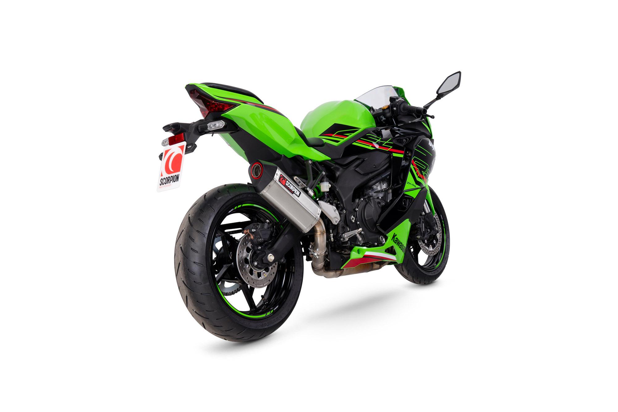 Scorpion Exhausts Silver Rka146seo - Scorpion Serket Parallel Slip-On Stainless Steel For Kawasaki Zx-4Rr 2023-2025